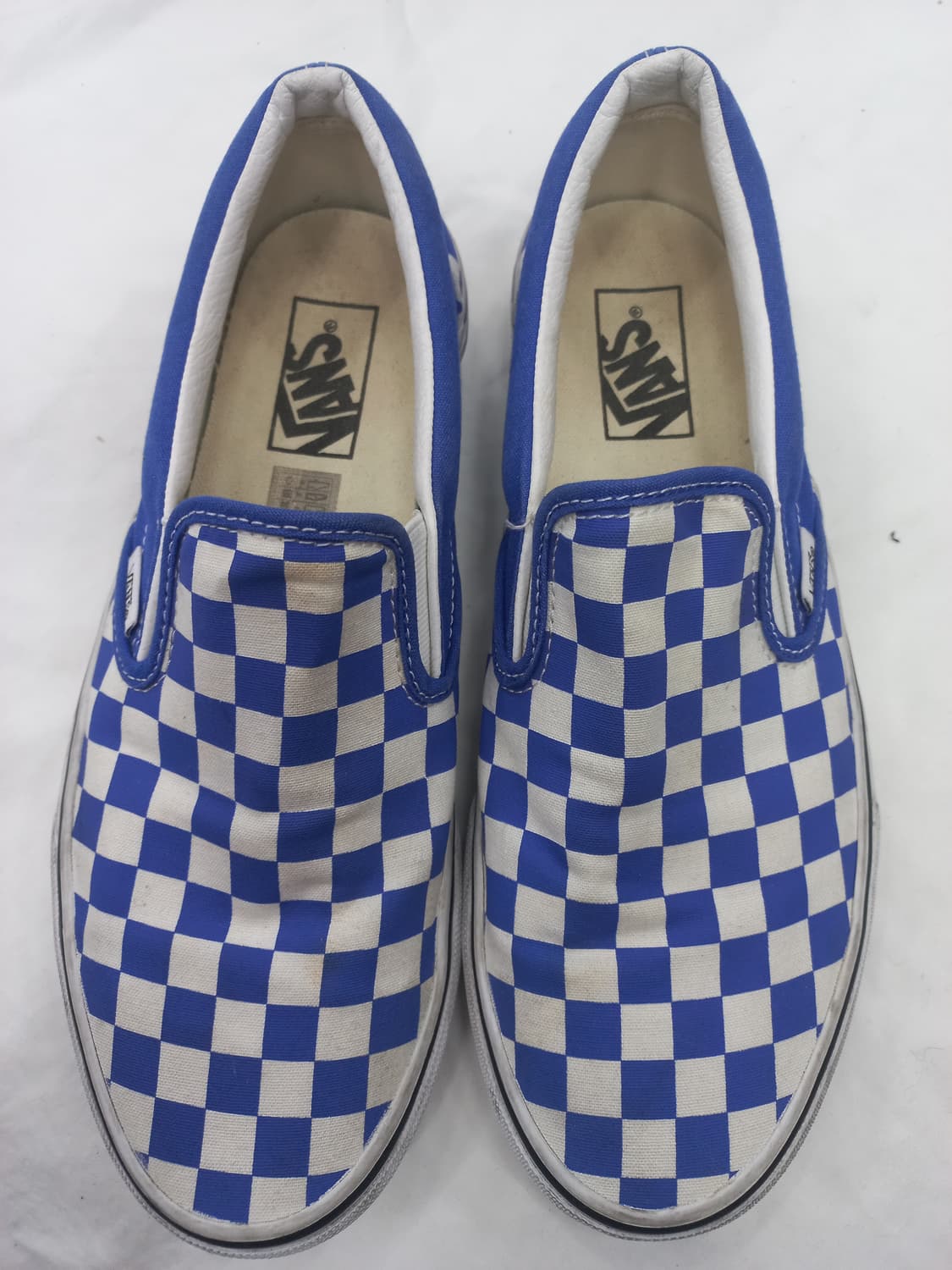 반스 블루 체크 슬립온 265mm 상품이미지1