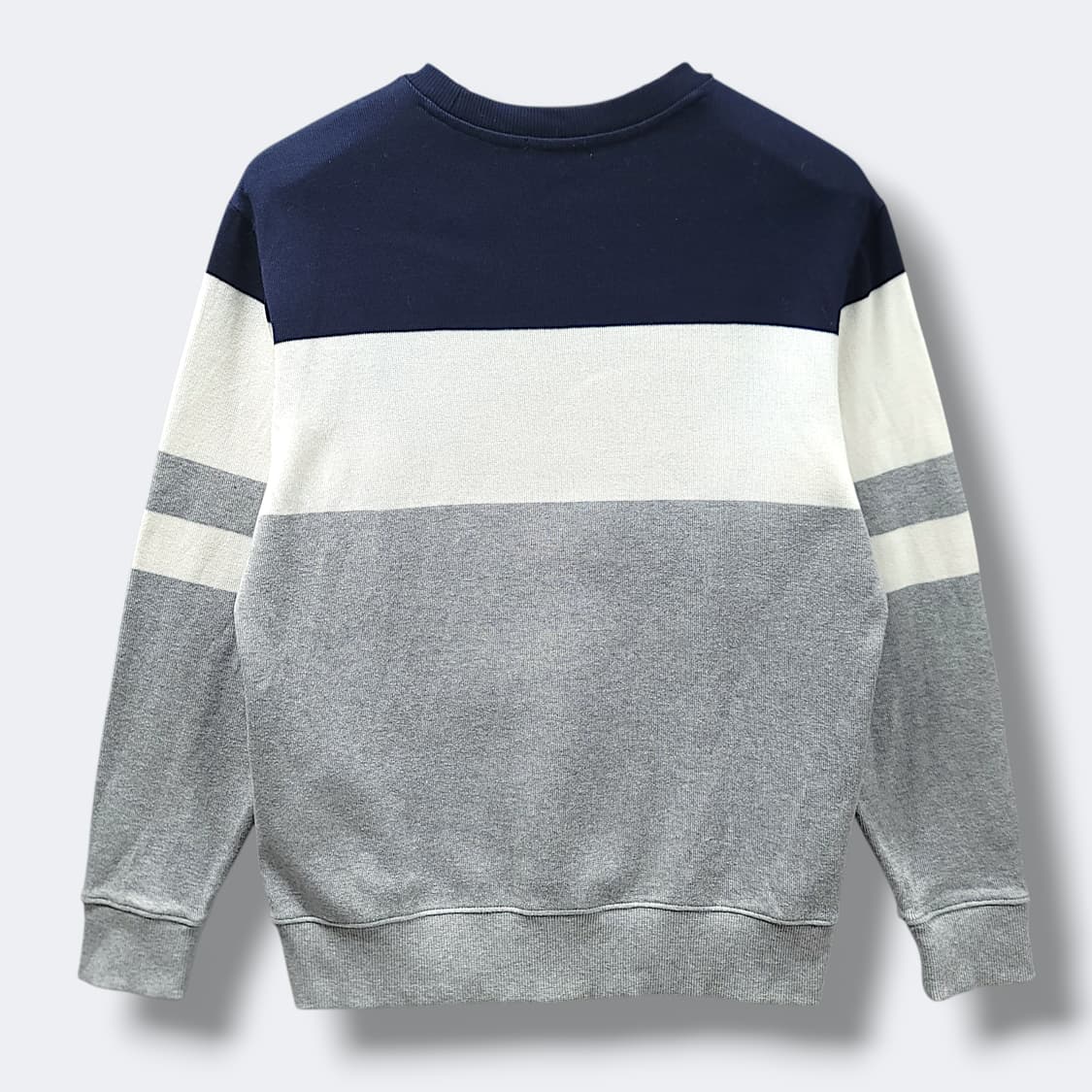 [95] 헤지스 컬러블록 스트라이프 코튼 니트 맨투맨 상품이미지2