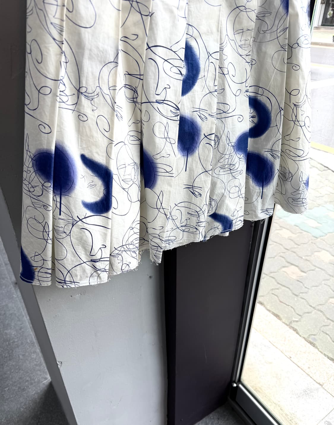 40/ 프라다 레더 로고탭 00AW 스커트 상품이미지5