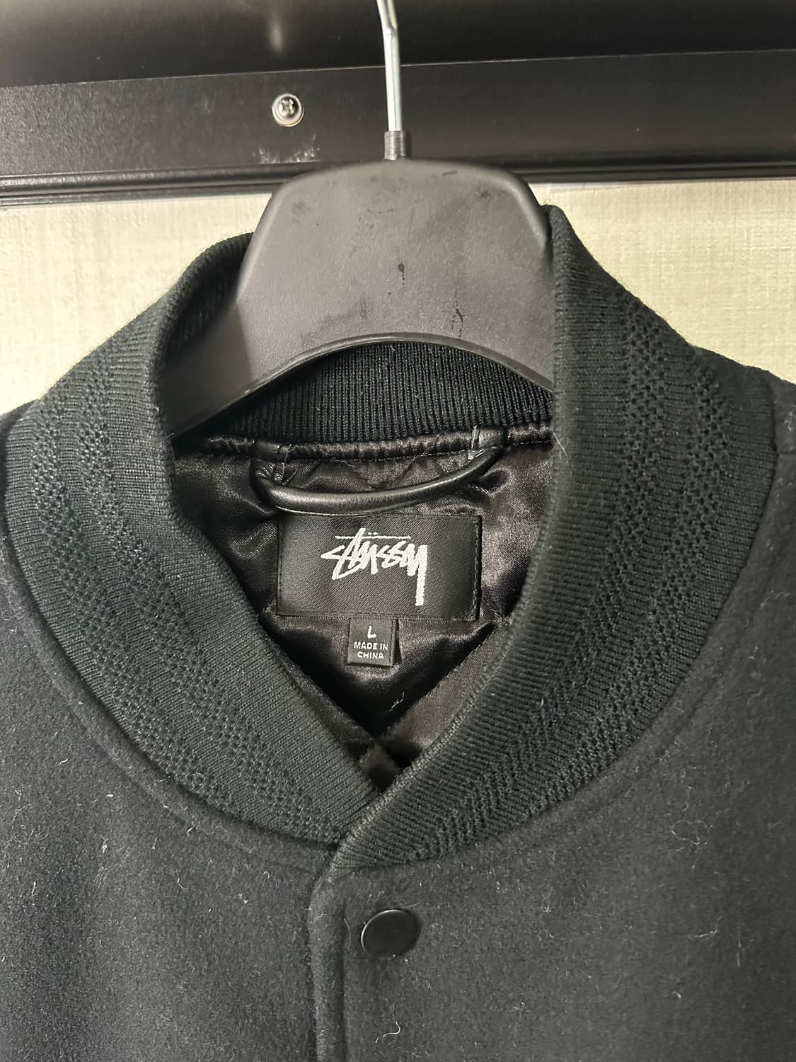 스투시 스포츠 멜튼 바시티 자켓 블랙L (100-105) 상품이미지8