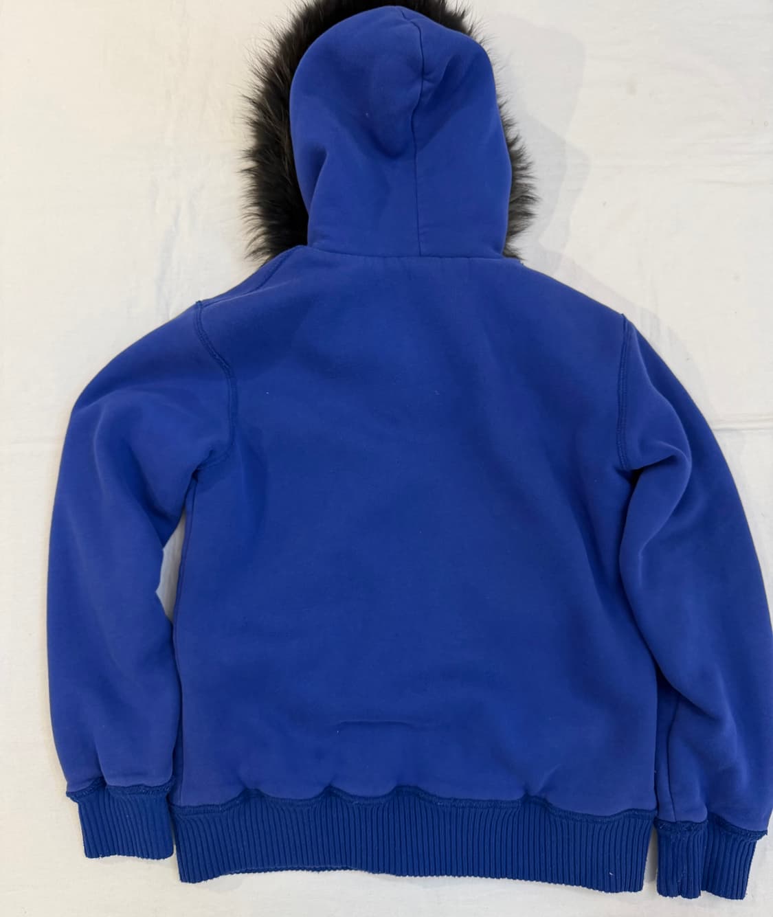 아베크롬비 y2k 울프죠 양털 퍼 후드집업 블루 상품이미지3