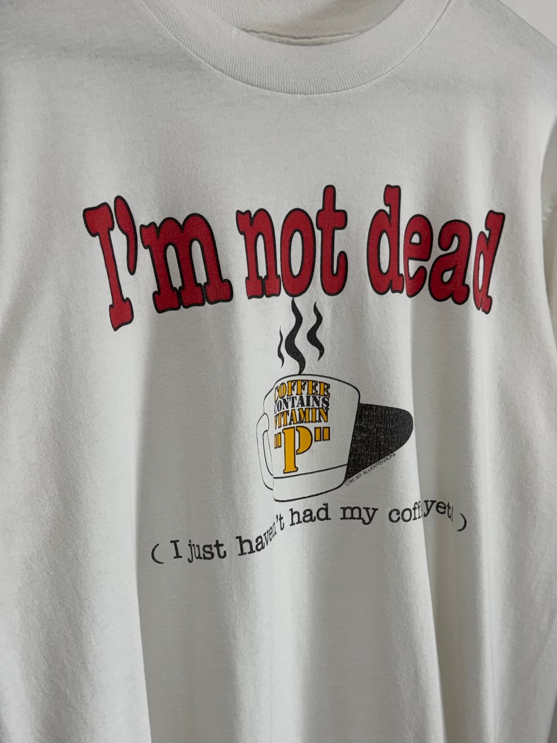 90's 싱글 스티치 I’m Not Dead ☕️ 빈티지 티셔츠 상품이미지5