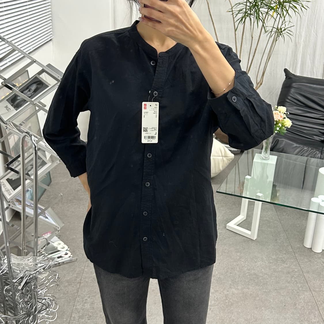 유니클로 블랙 셔츠 새상품 상품이미지1