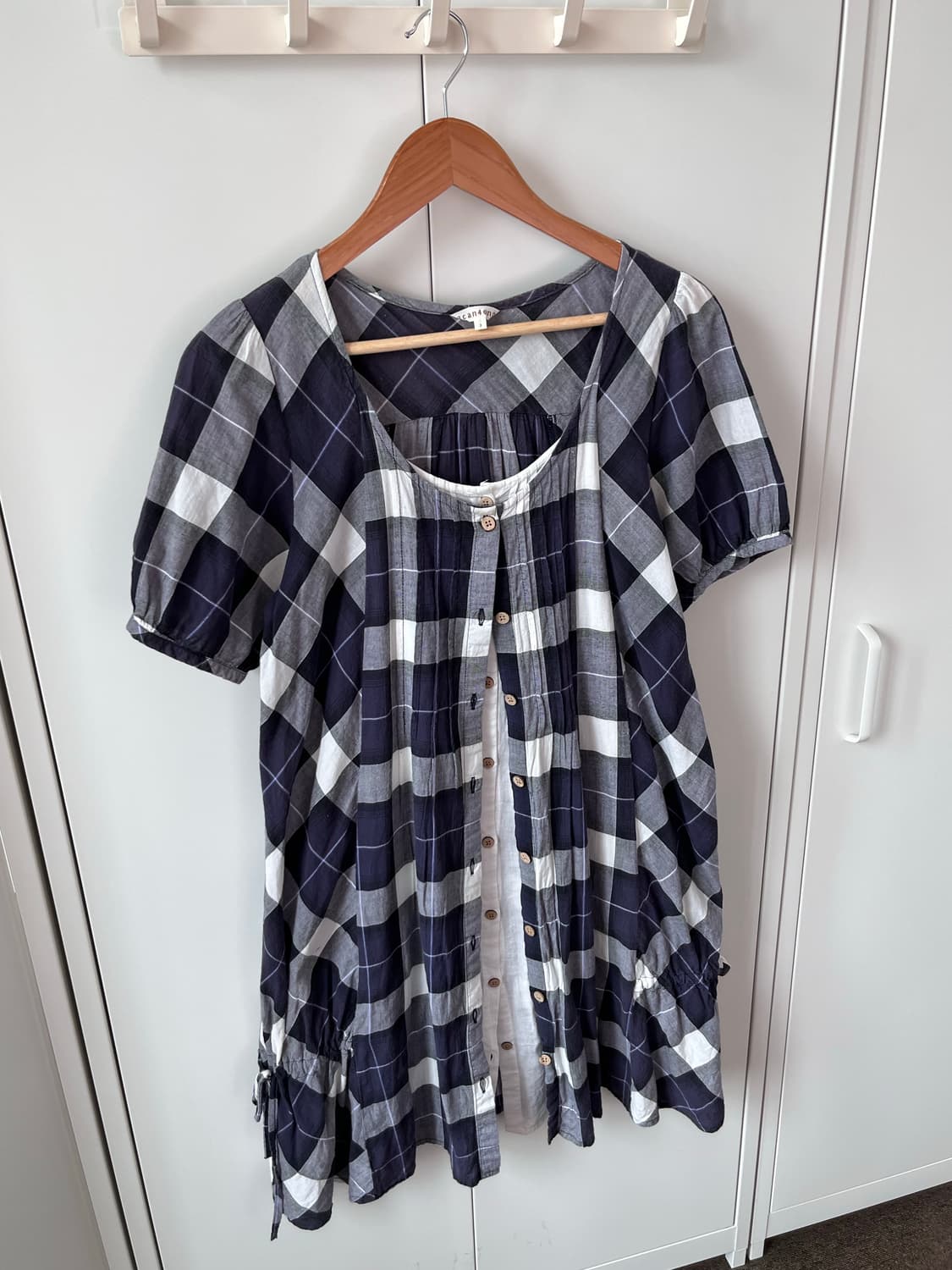 산칸사온 3can4on 체크 바선생 레이어드 원피스 상품이미지6