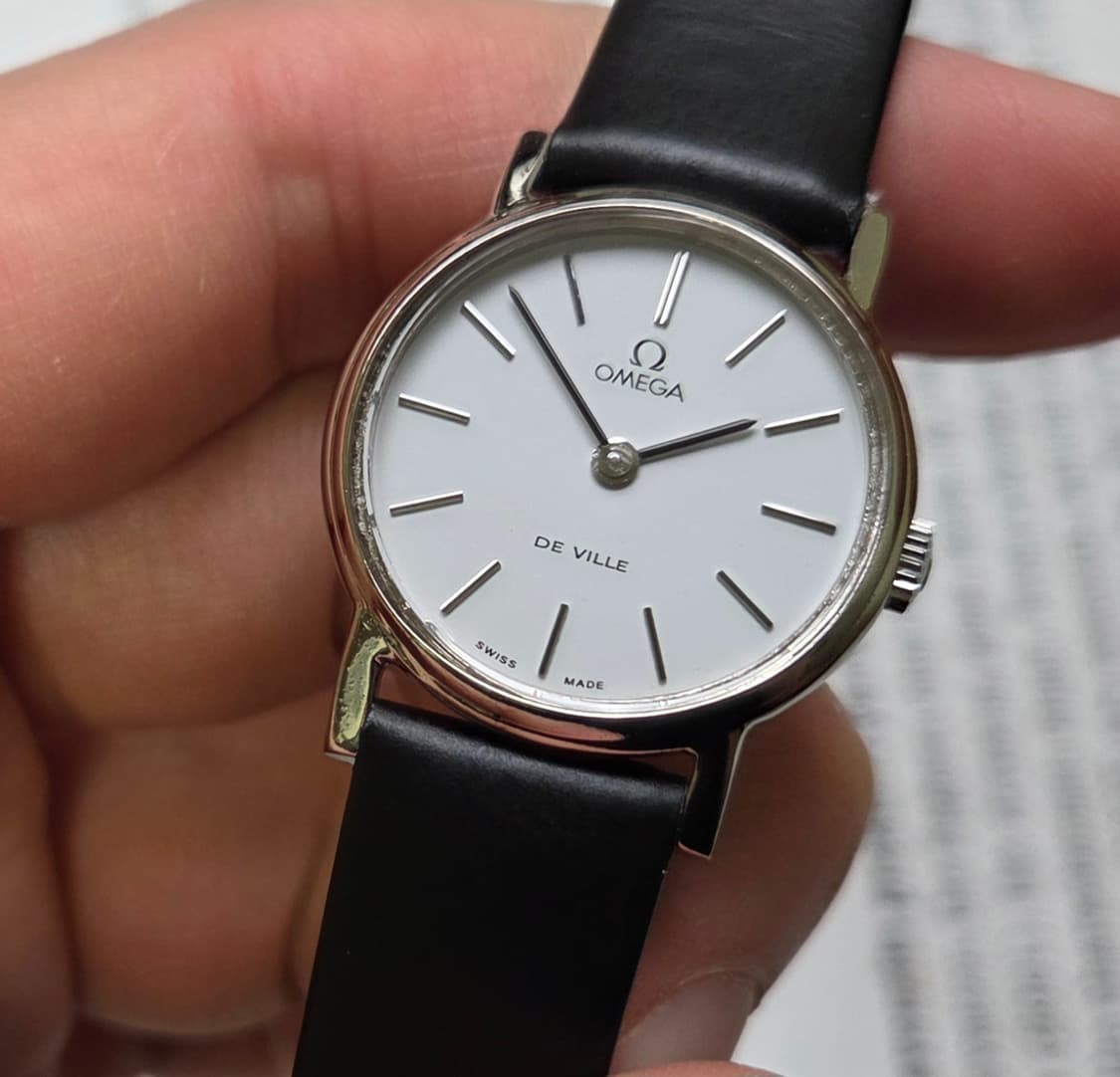 빈티지 오메가 드빌 화이트 수동 메커니컬 여성용  상품이미지3