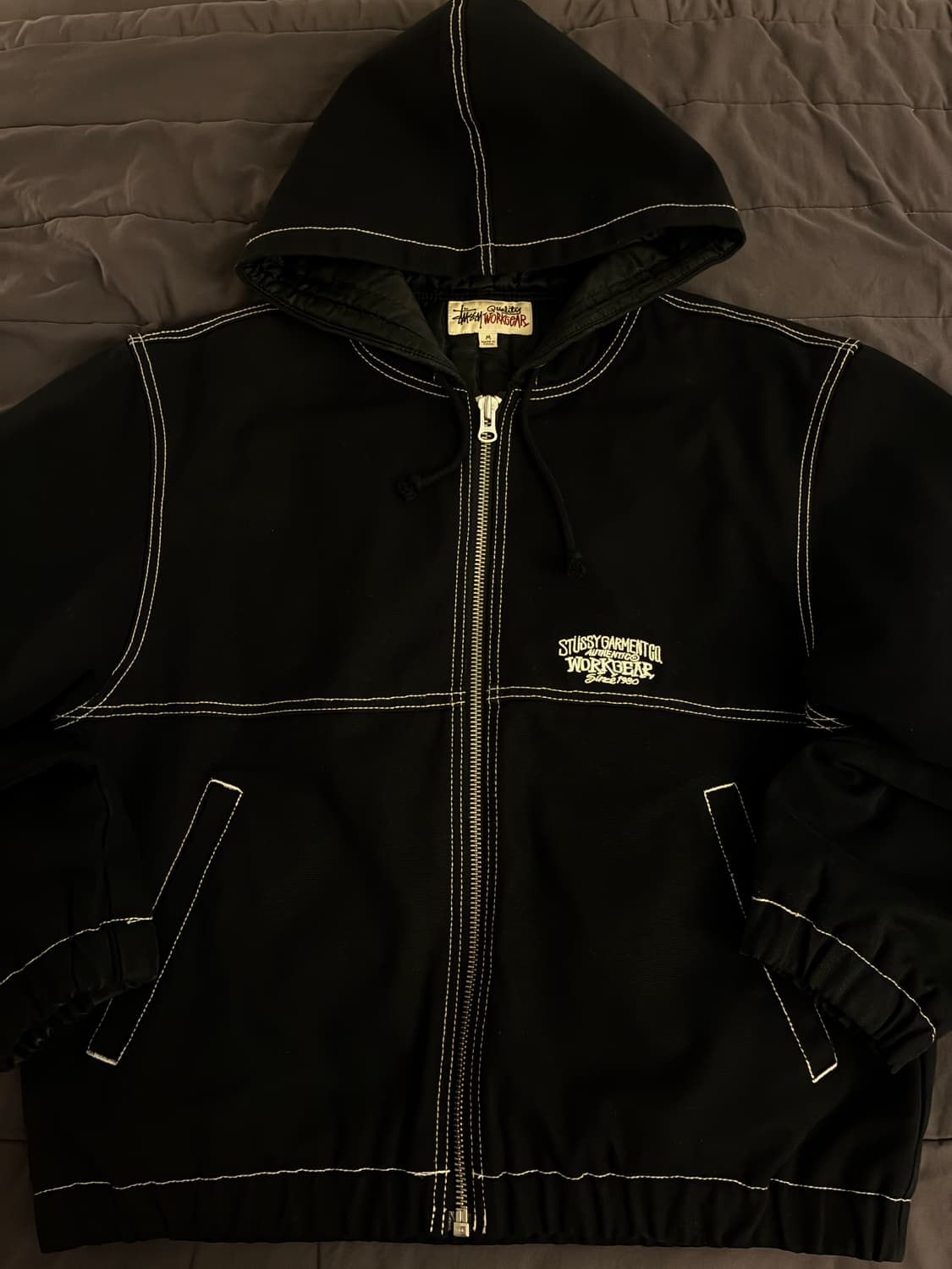 스투시 워크자켓 콘트라스트 스티치 블랙 M사이즈 상품이미지1