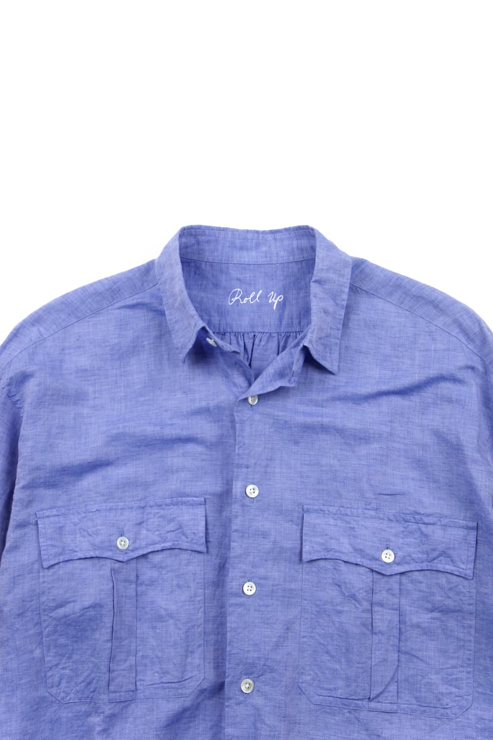 PORTER CLASSIC 롤업 C/L 셔츠 블루 상품이미지2