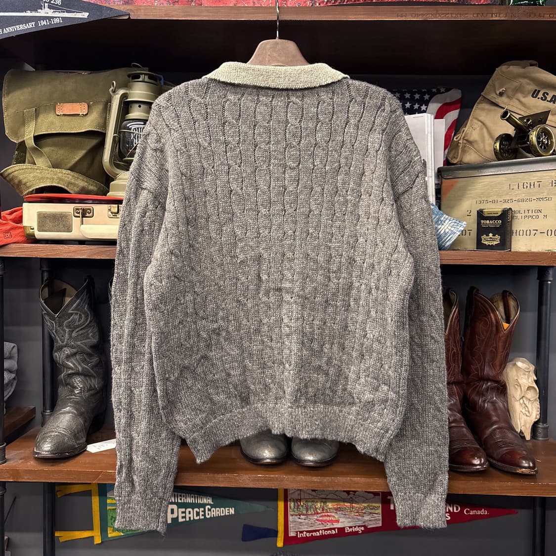 빈티지 보카시 듀얼카라 케이블 니트 스웨터 N161 상품이미지2