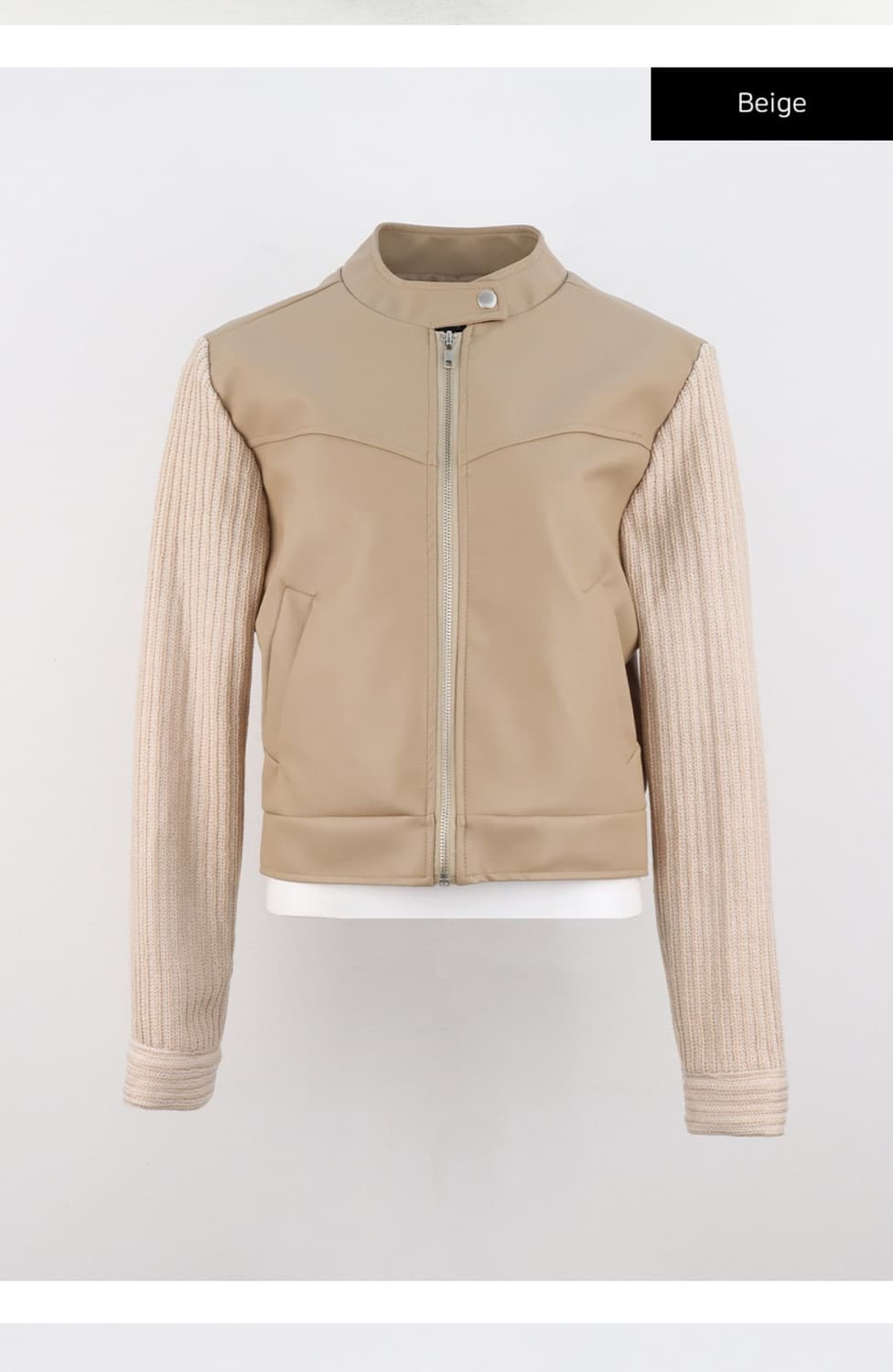 레더 니트 집업 상품이미지1