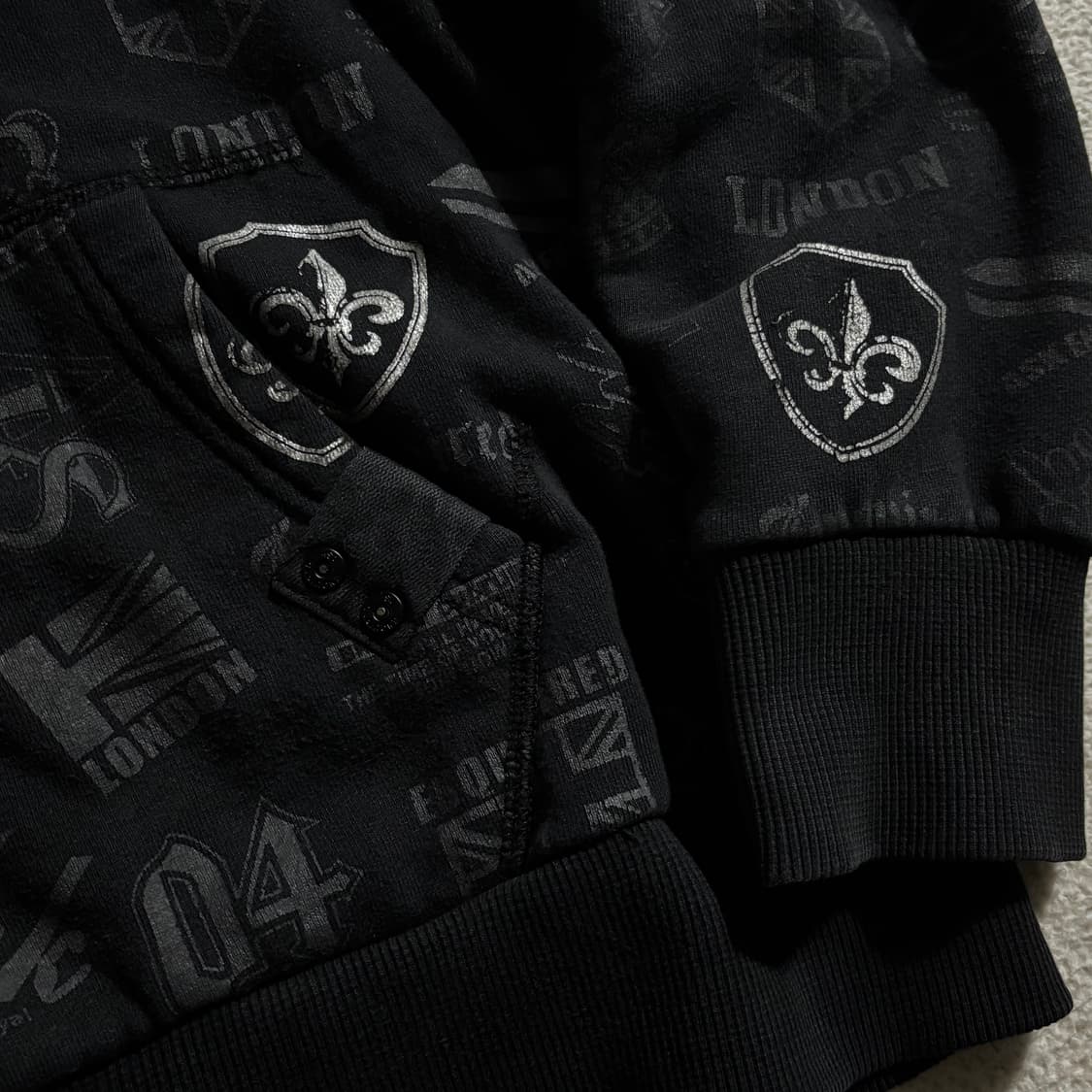 빈티지 올드스쿨 ASK 블랙 y2k 후드집업 상품이미지5