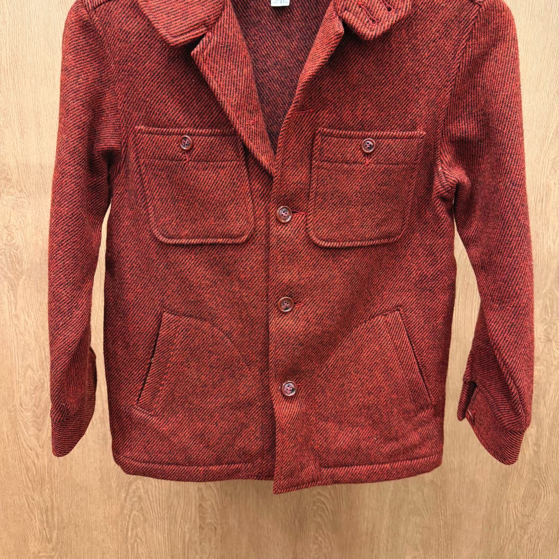 빅 존 울 워크 자켓 트윌 조직감 플랩 포켓 디테일 레귤러핏 레드 상품이미지5