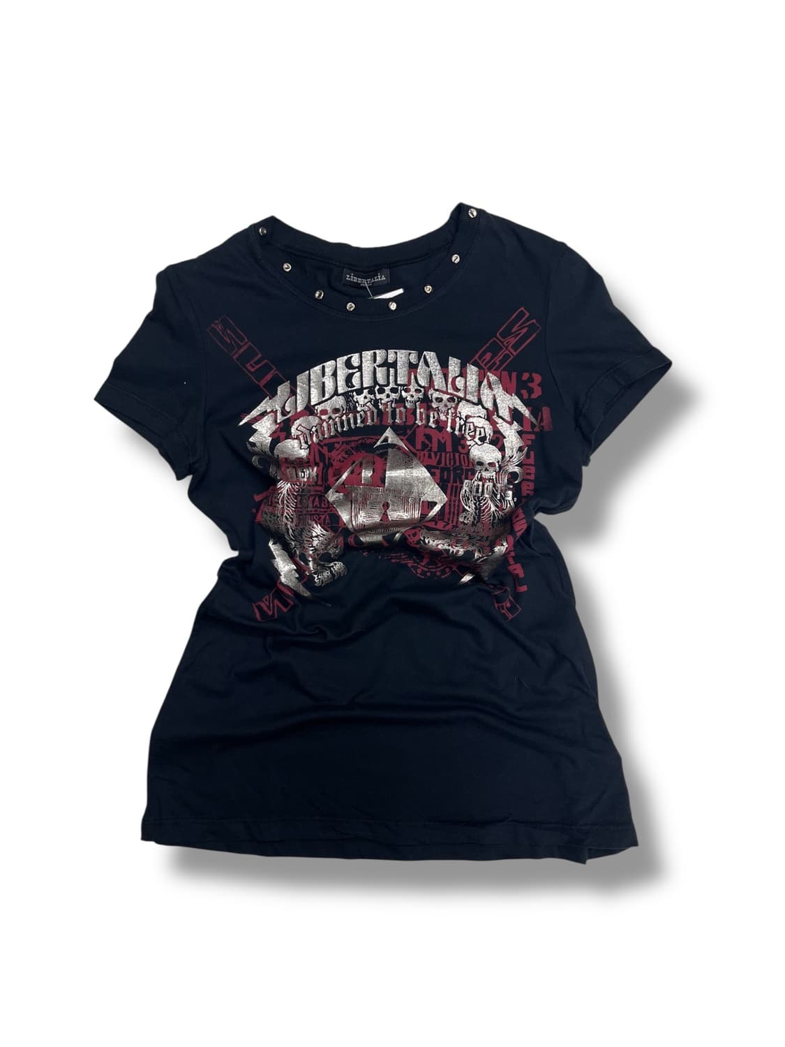 ‘LIBERTALIA’ glitter printed stud top  상품이미지1