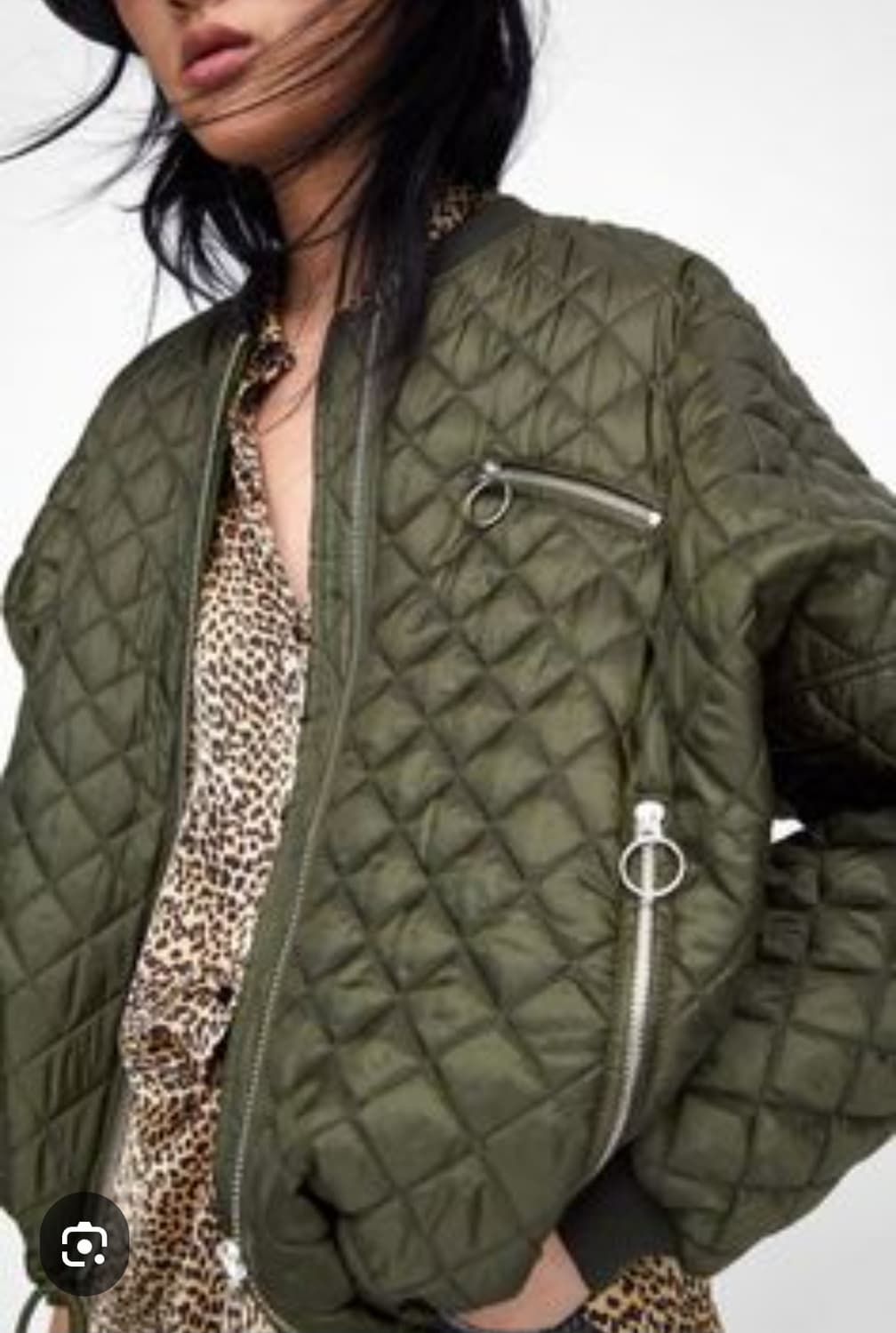 (단종레어)자라 TRF 카키 퀼팅 봄버 자켓 오버핏 간절기 아우터 S~M 상품이미지2