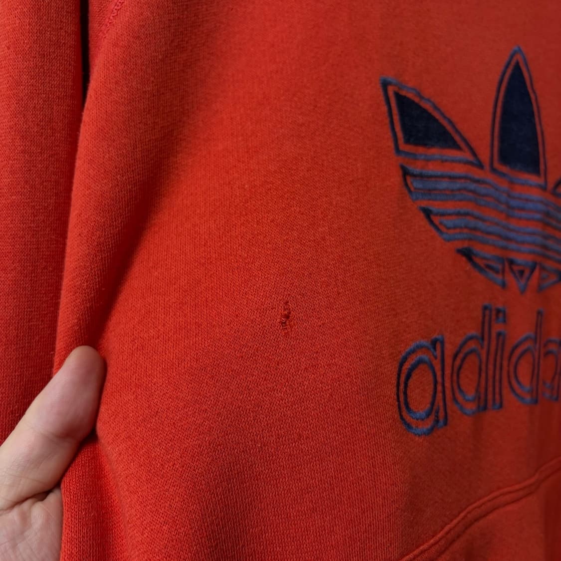 (L)80s 아디다스 트레포일 후드티셔츠 상품이미지6