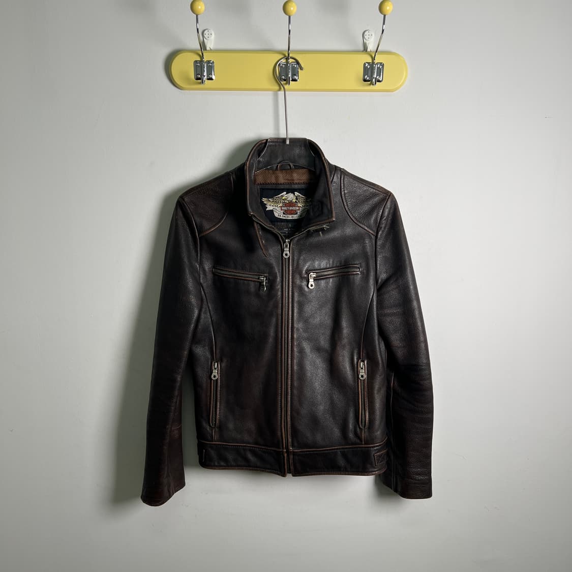 할리데이비슨 브라운 라이더 가죽 자켓 L 상품이미지1