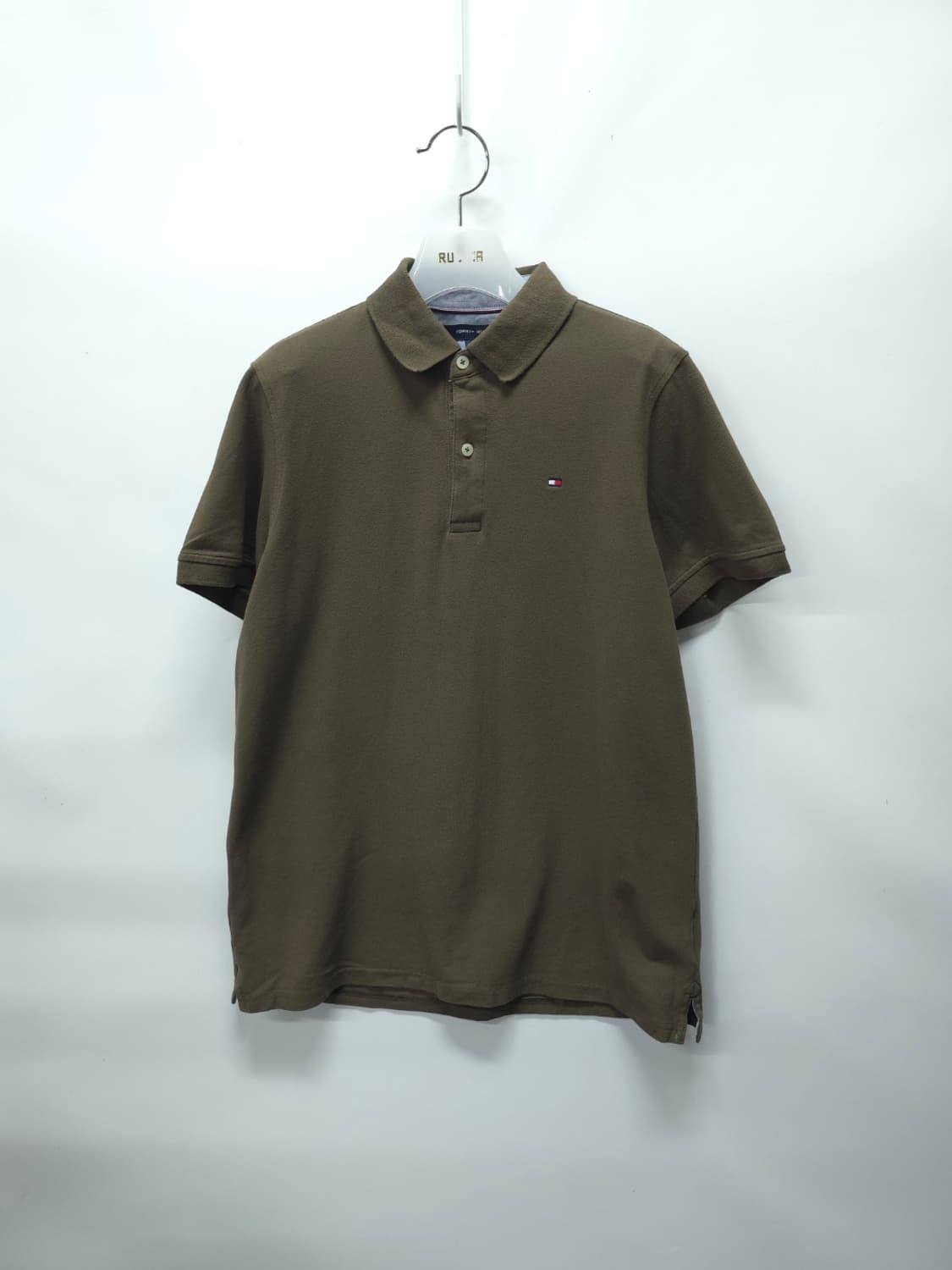 타미힐피거 슬림핏 로고 자수 카라 반팔 티셔츠 (95) 상품이미지1