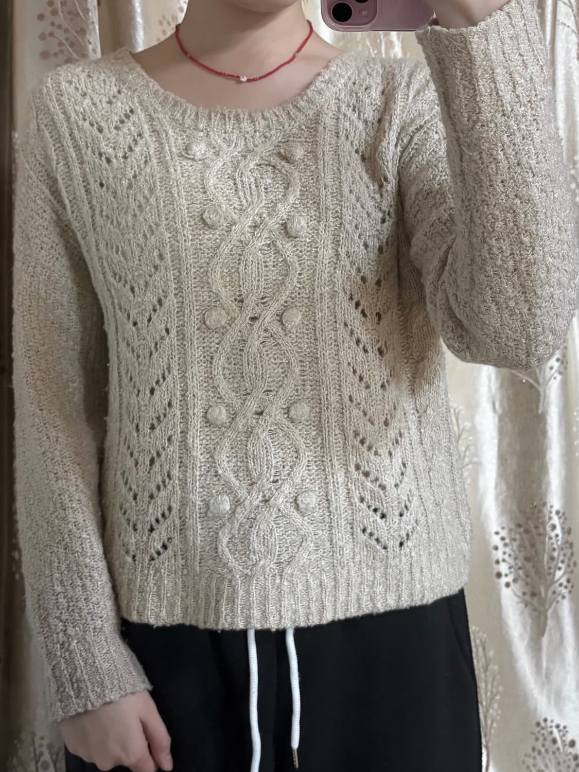 일본 빈티지 베이지 니트 상품이미지1