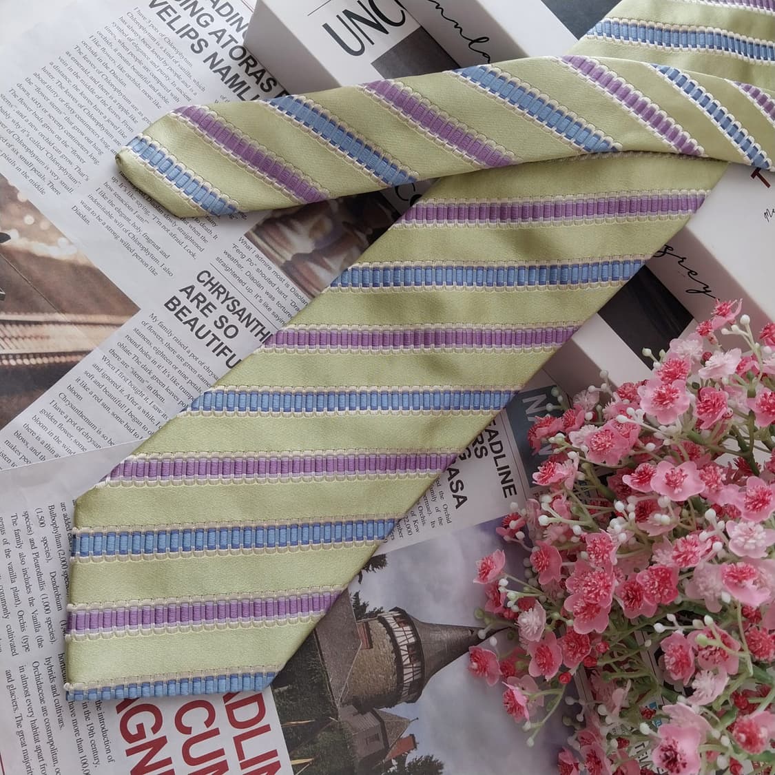 에르메네질도 제냐 라임 스트라이프 넥타이 9.1cm A+등급 K2546
 상품이미지4