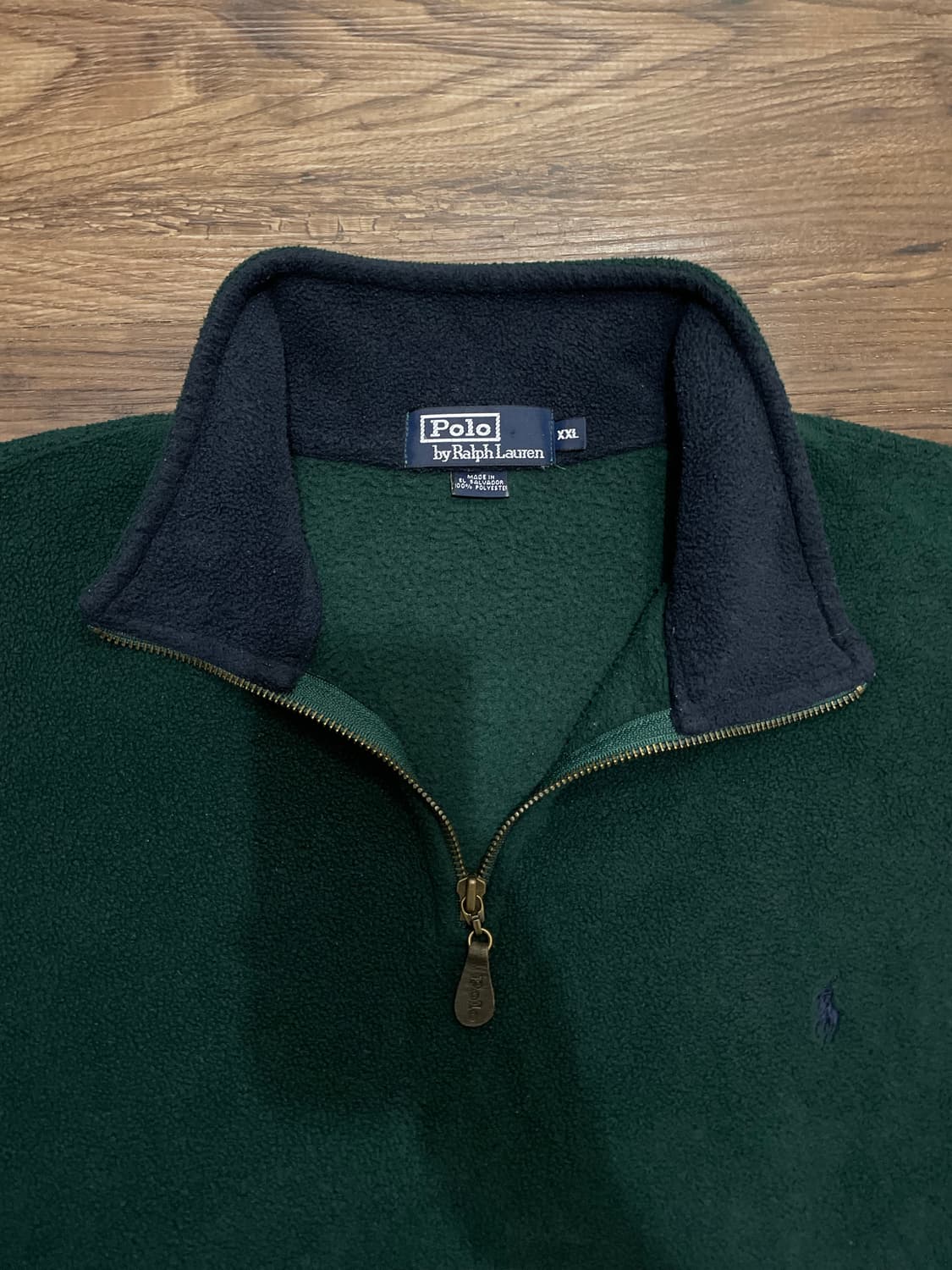폴로 랄프로렌 오버핏 반집업 후리스 그린 상품이미지1