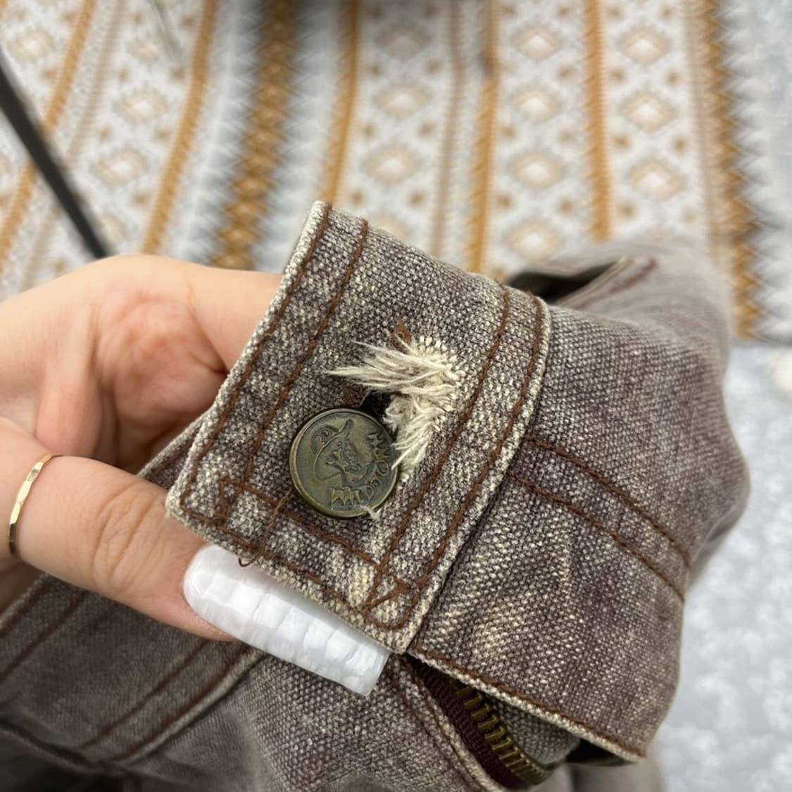 빈티지 올드스쿨 모던 캐주얼 워싱 와이드 코튼팬츠 35인치 C10765 상품이미지7