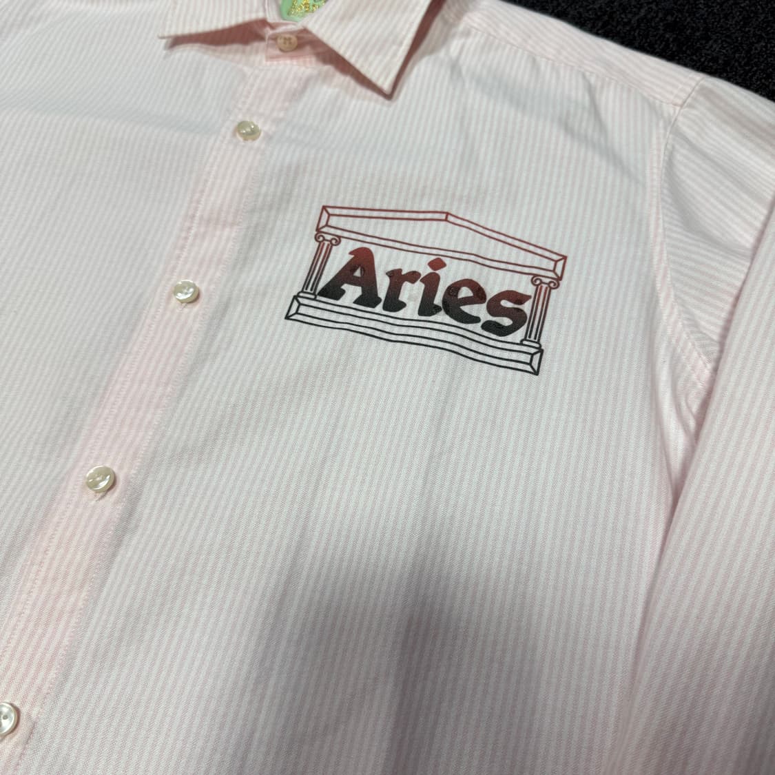 에리즈 Aries 옥스포드 스트라이프 핑크 셔츠 상품이미지4