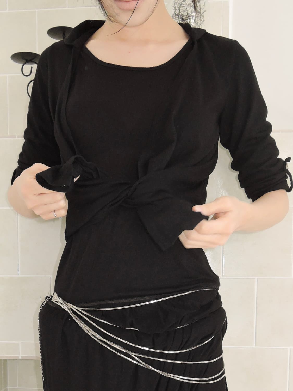 Hood Shawl Open Cardigan  상품이미지3