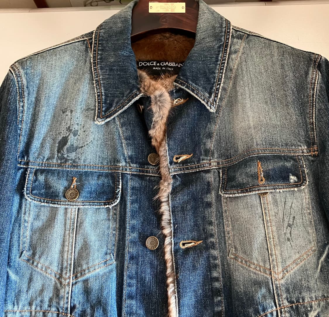 돌체앤가바나 토끼털 데님자켓 상품이미지4