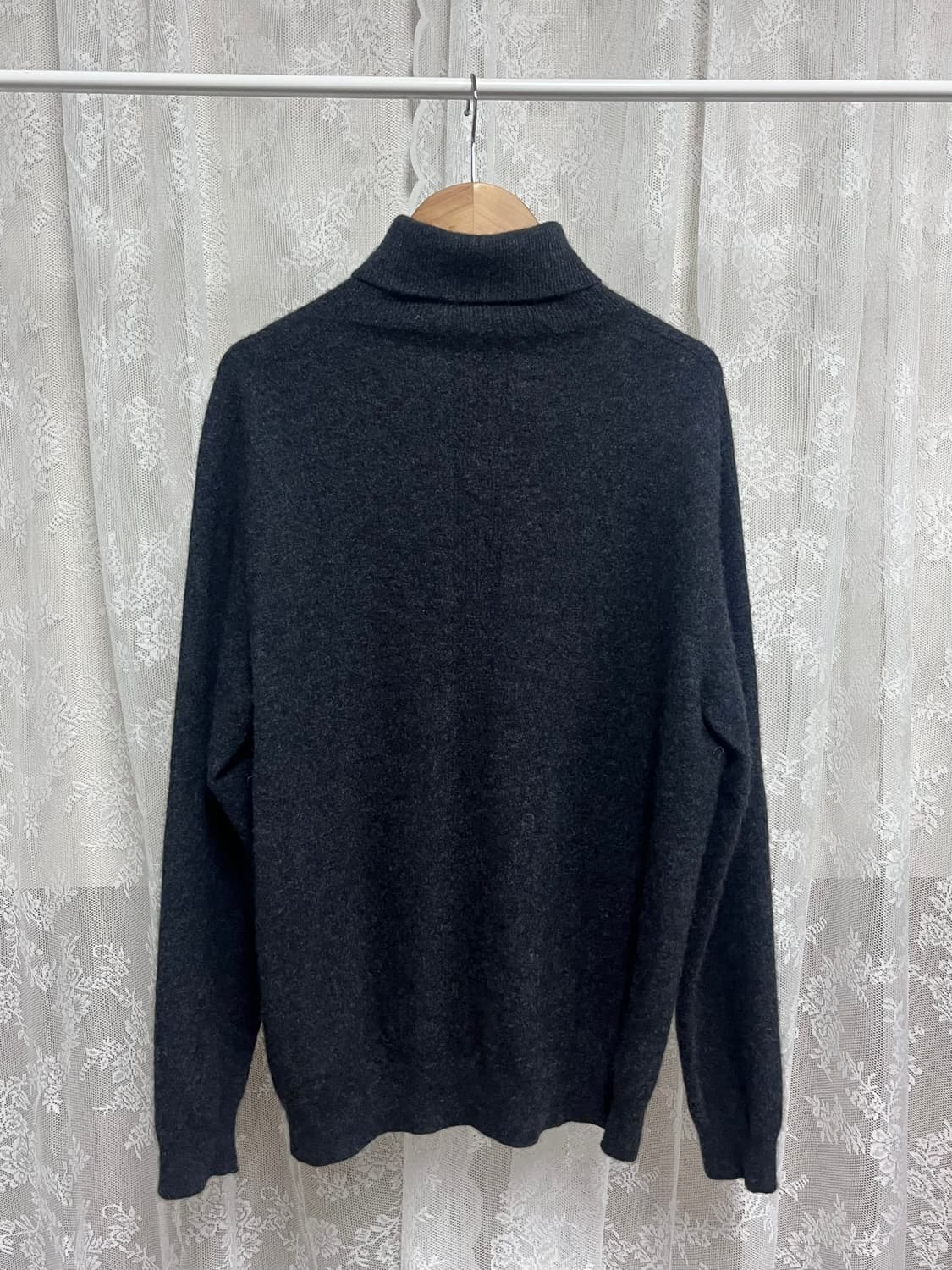 110) LBL 캐시미어 100 폴라 니트 차콜 상품이미지2