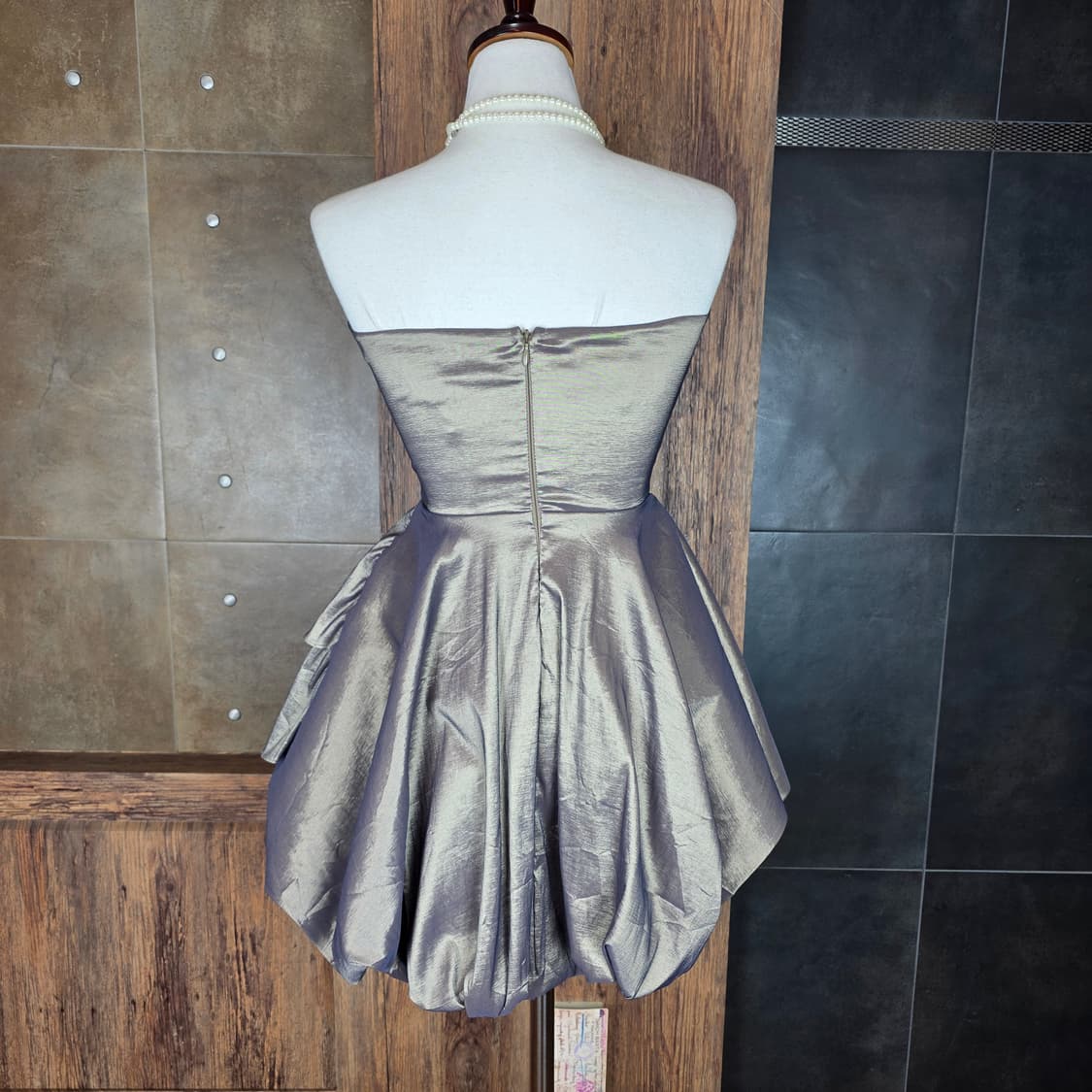 USA 튜브탑 벌룬 미니 드레스 상품이미지4