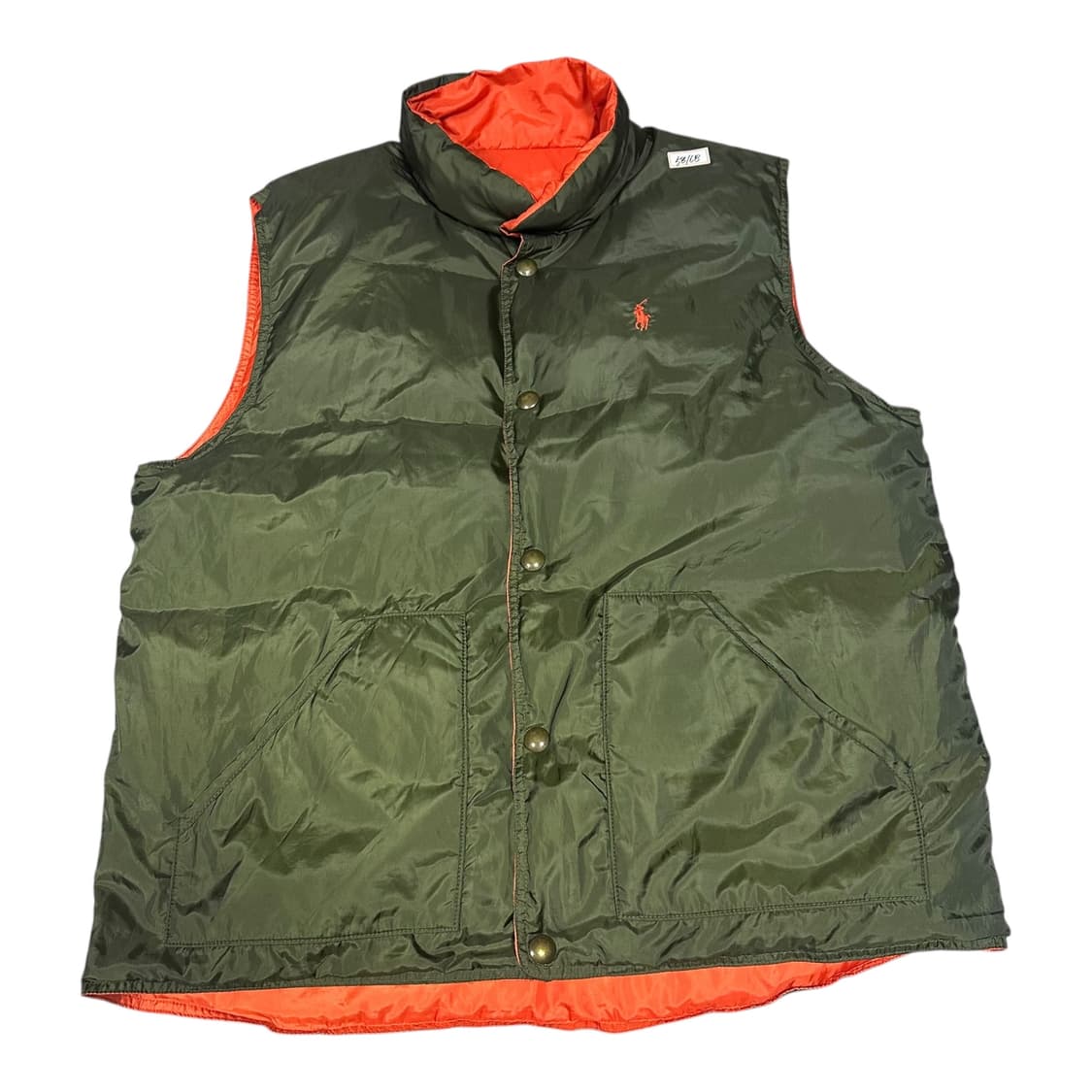 ✨ (바배) 폴로 랄프로렌 리버시블 카키 오렌지 조끼 패딩  상품이미지1