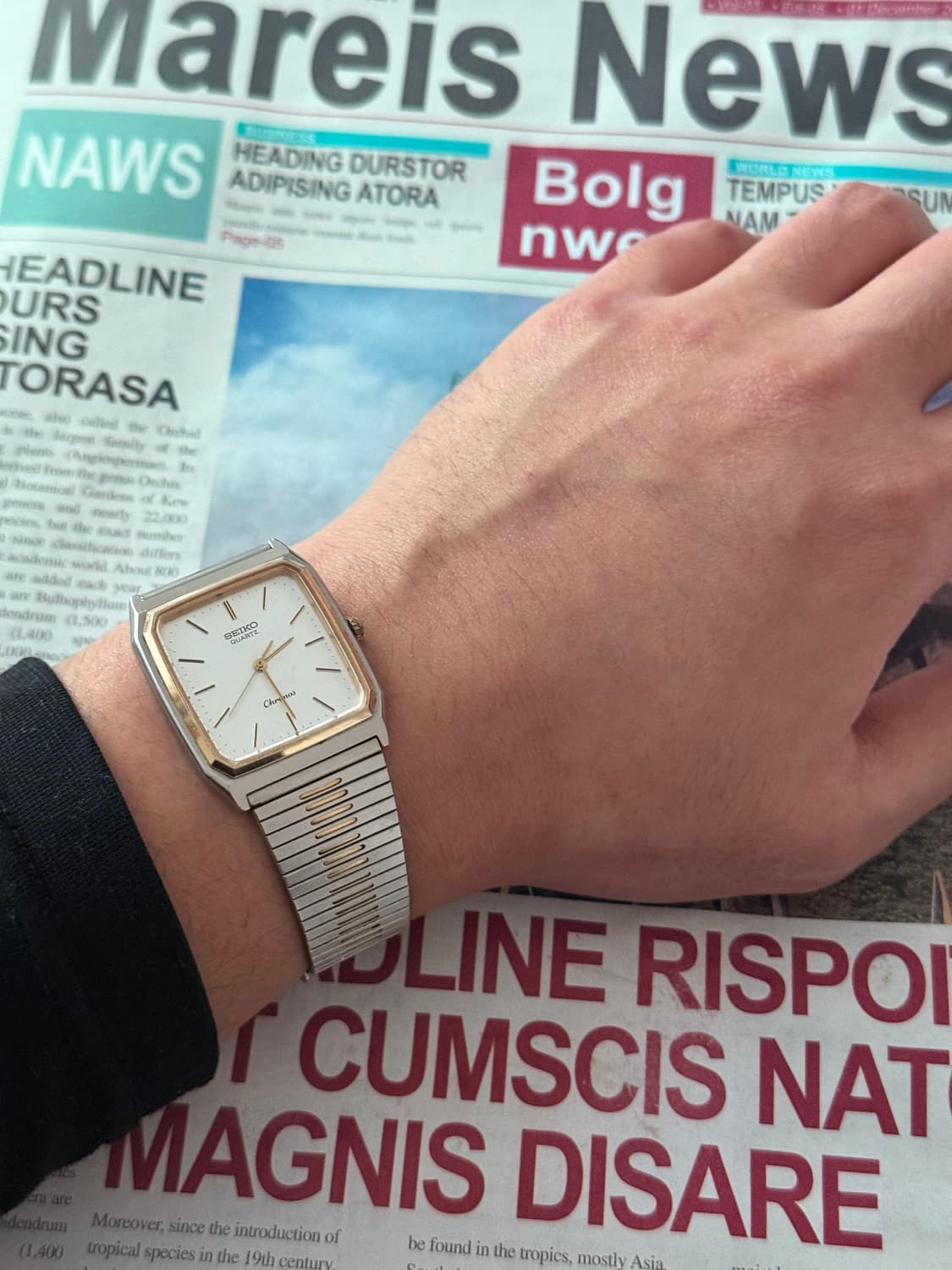 세이코 Seiko 쿼츠 스퀘어 크로노스 콤비 상품이미지4