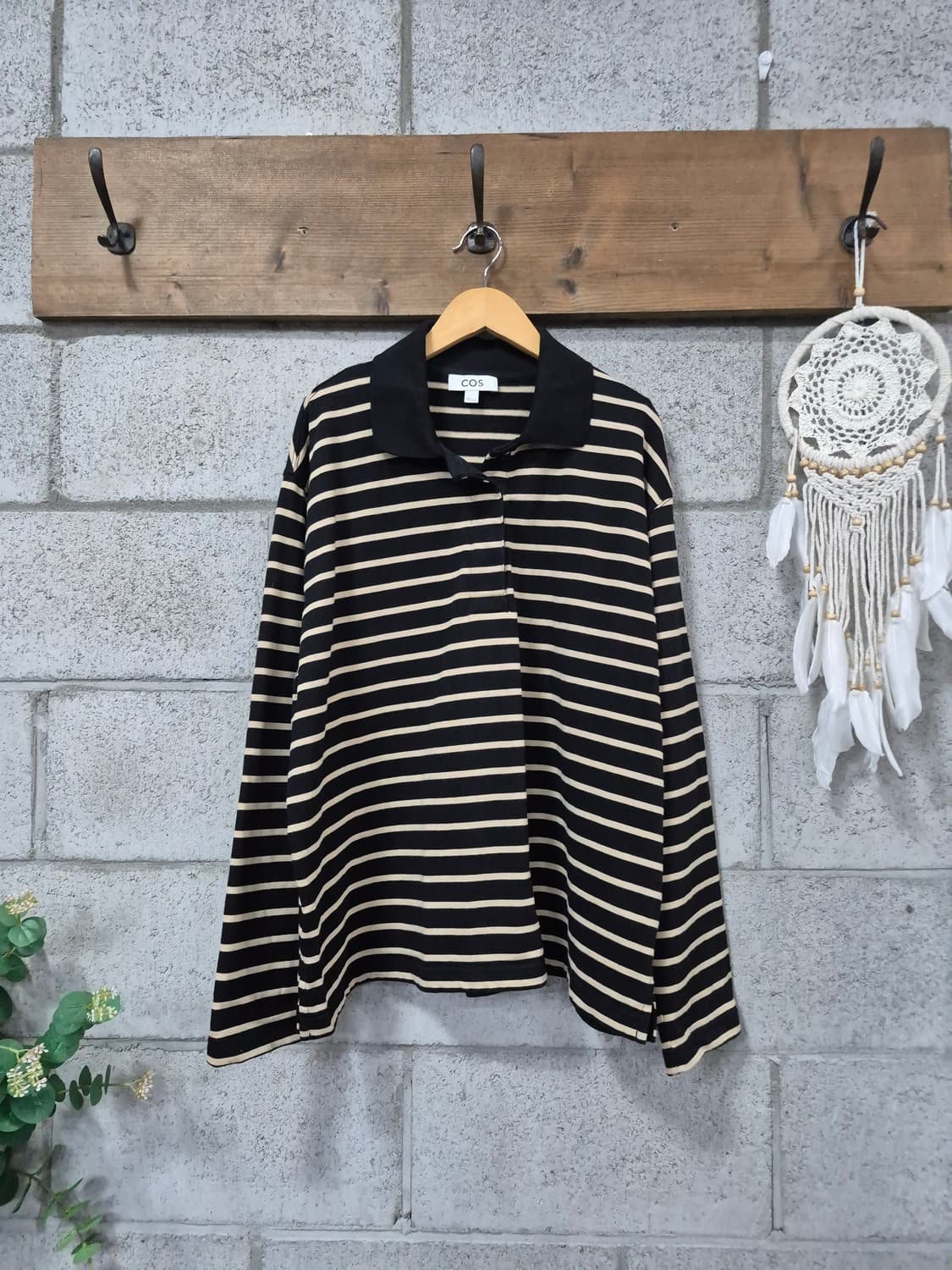  COS 릴랙스 박시 스트라이프 롱슬리브 폴로셔츠 상품이미지1