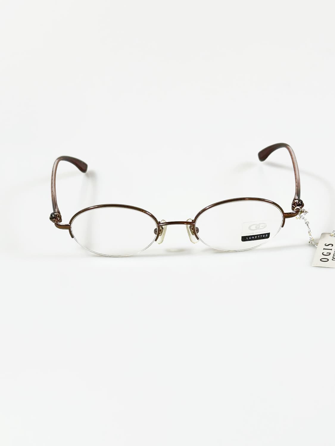 OGIS OCCHIALI 반무테 라운드 브라운 메탈 빈티지 안경 상품이미지2