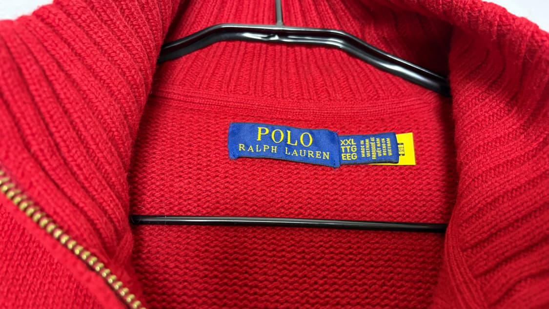 폴로 니트집업 레드 2XL 상품이미지5