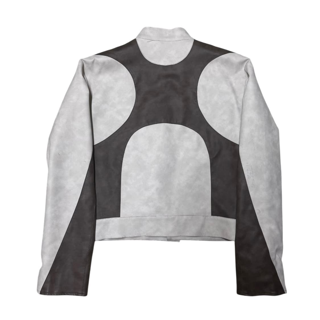 베이지 크롭 트레져 레이싱 레더자켓 상품이미지2