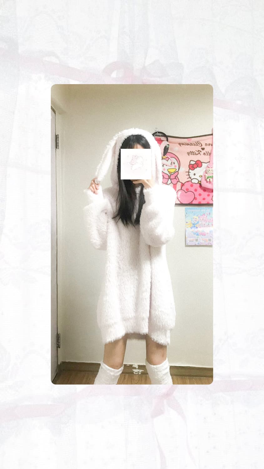 빈티지 젤라또피케 우사미미 핑크 후드 원피스 히메갸루 로걀 라떼 오월 상품이미지1