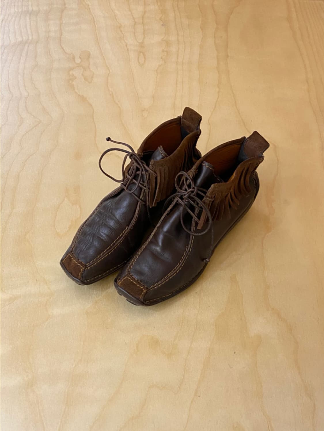 VTG leather fringe chukka boots 상품이미지3