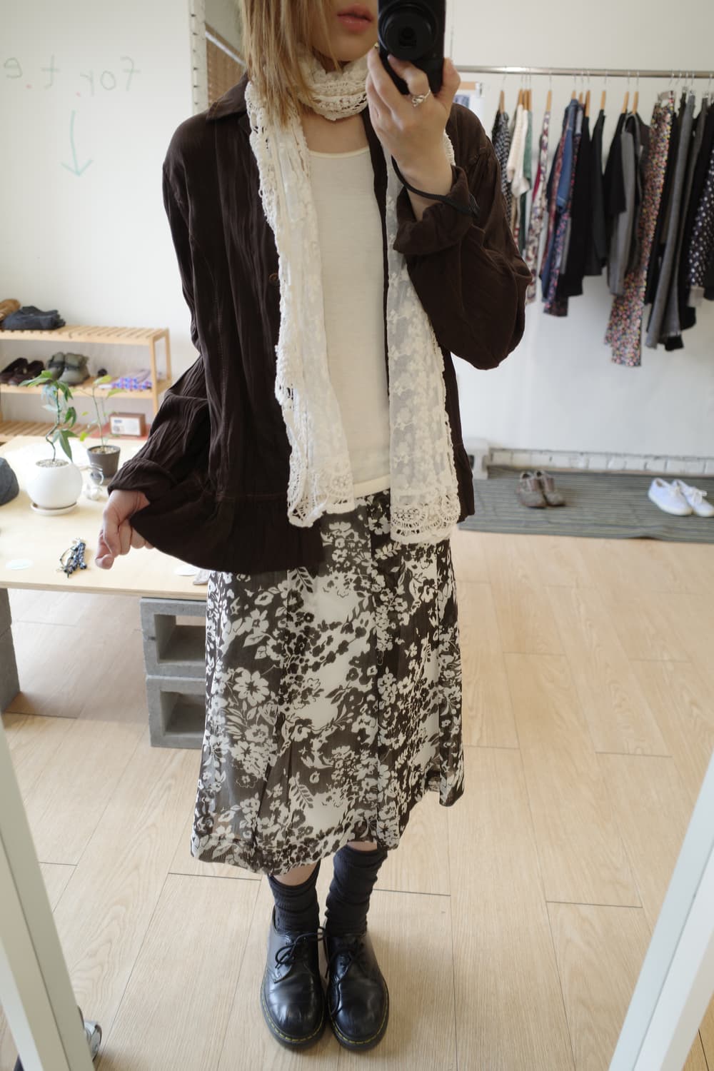 브라운 프릴 셔츠 상품이미지4