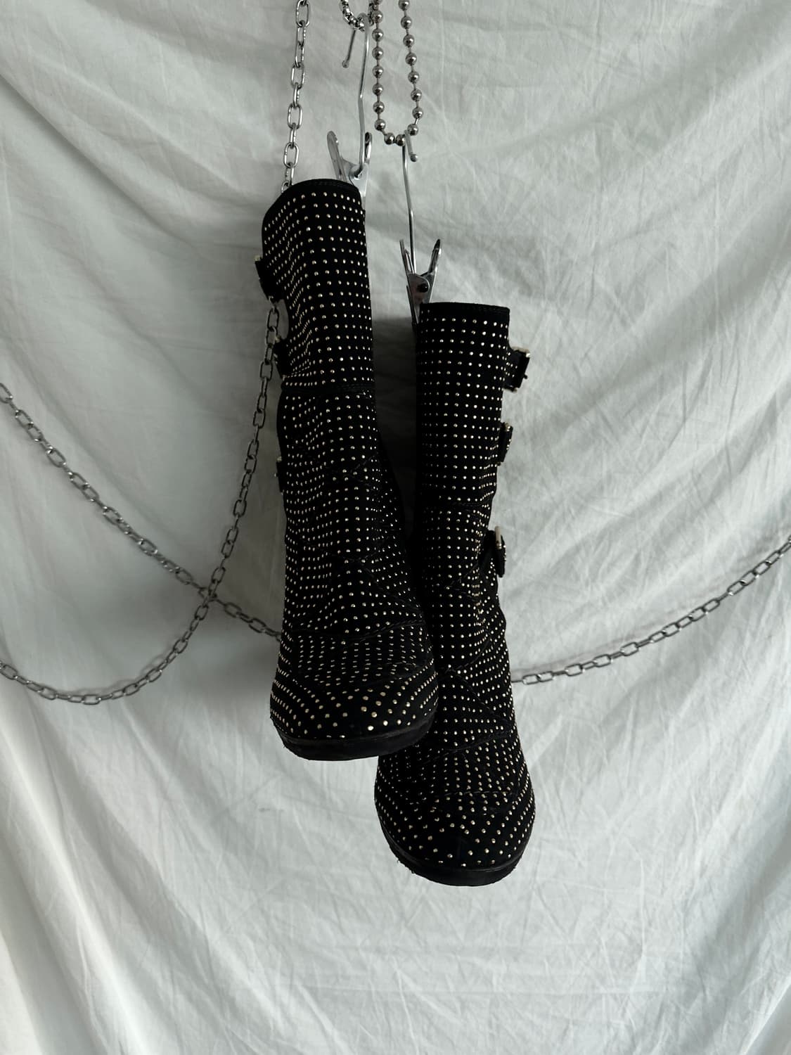 laurence decade 스웨이드 3버클 스터드 부츠 상품이미지3