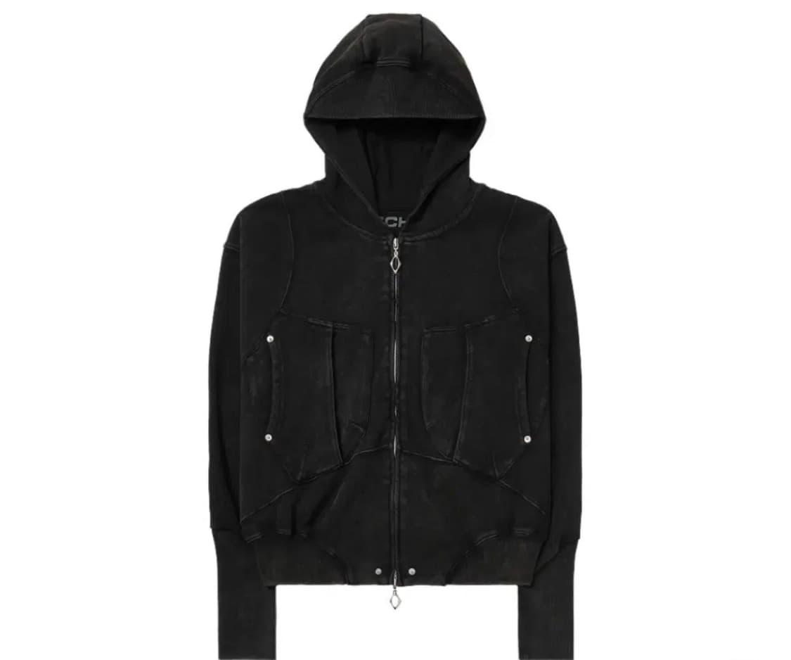 미스치프 빅 포켓 후드 워시드 블랙 m 상품이미지2