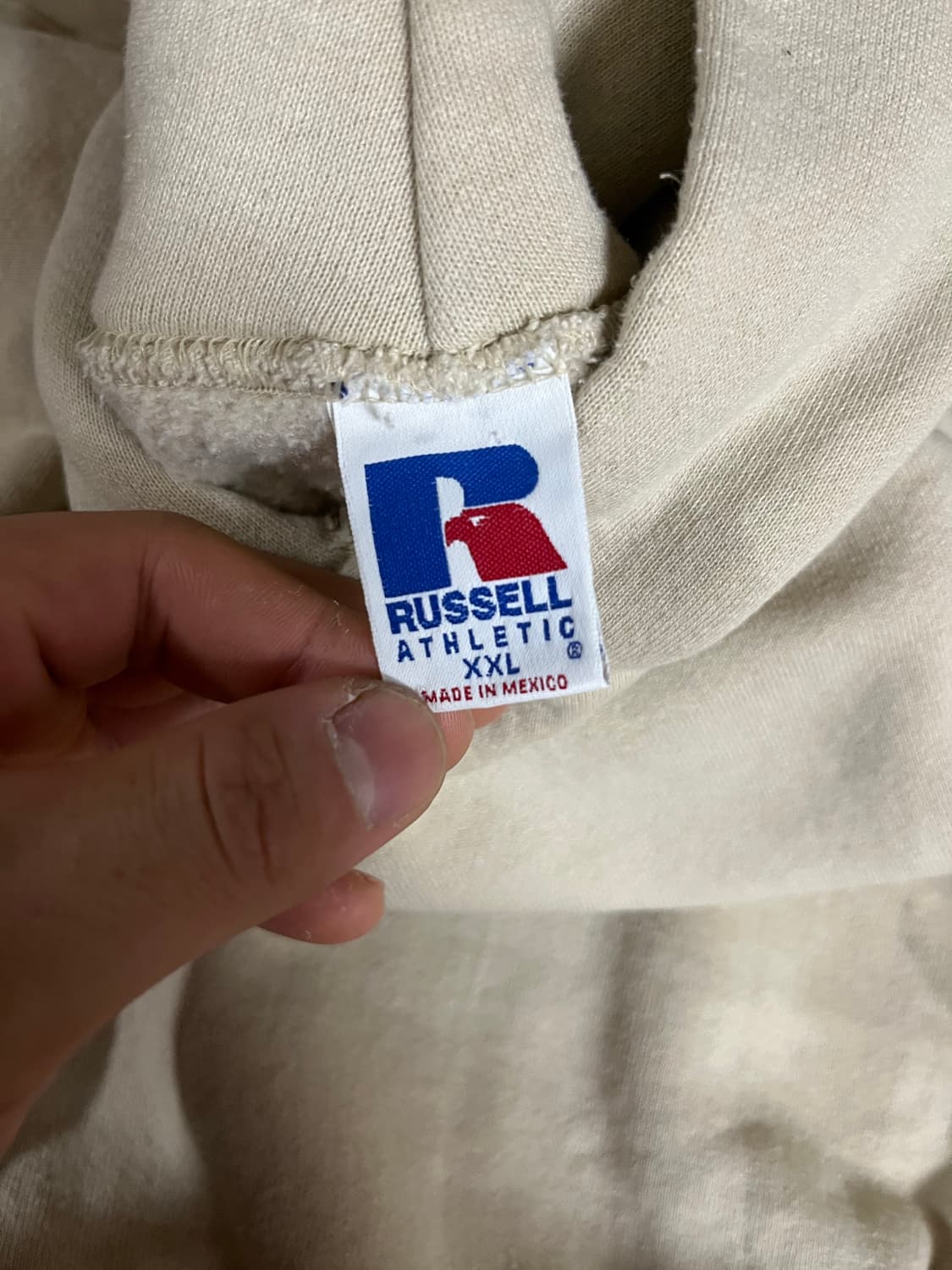 [XXL] 90s 빈티지 러셀 후드 베이지 상품이미지3