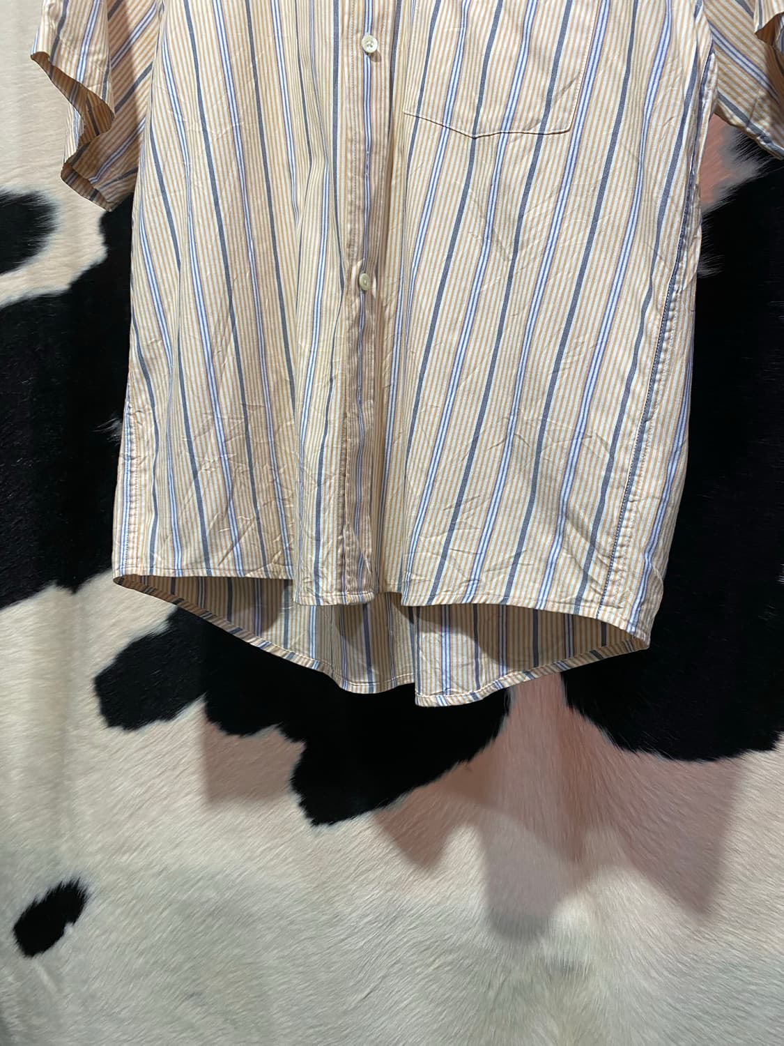 Chaps Ralph Lauren 레드 로고 자수 스트라이프 반팔 셔츠 상품이미지5