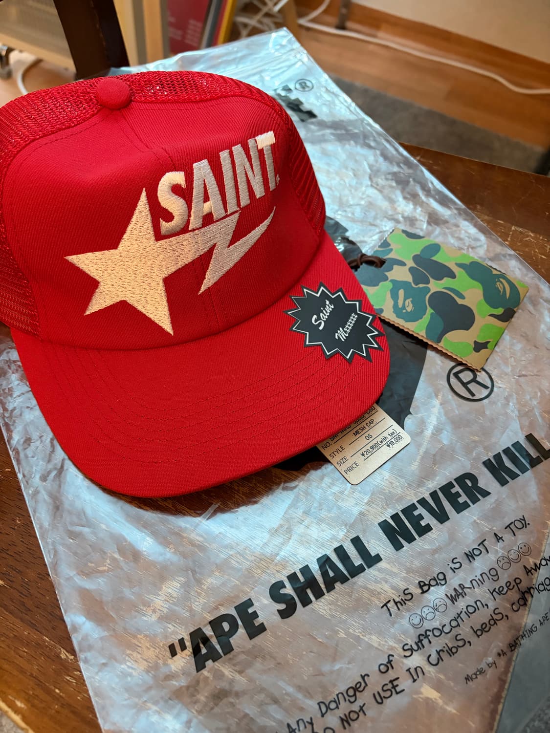 세인트미카엘 x 베이프 26ss 모자 새상품 상품이미지4