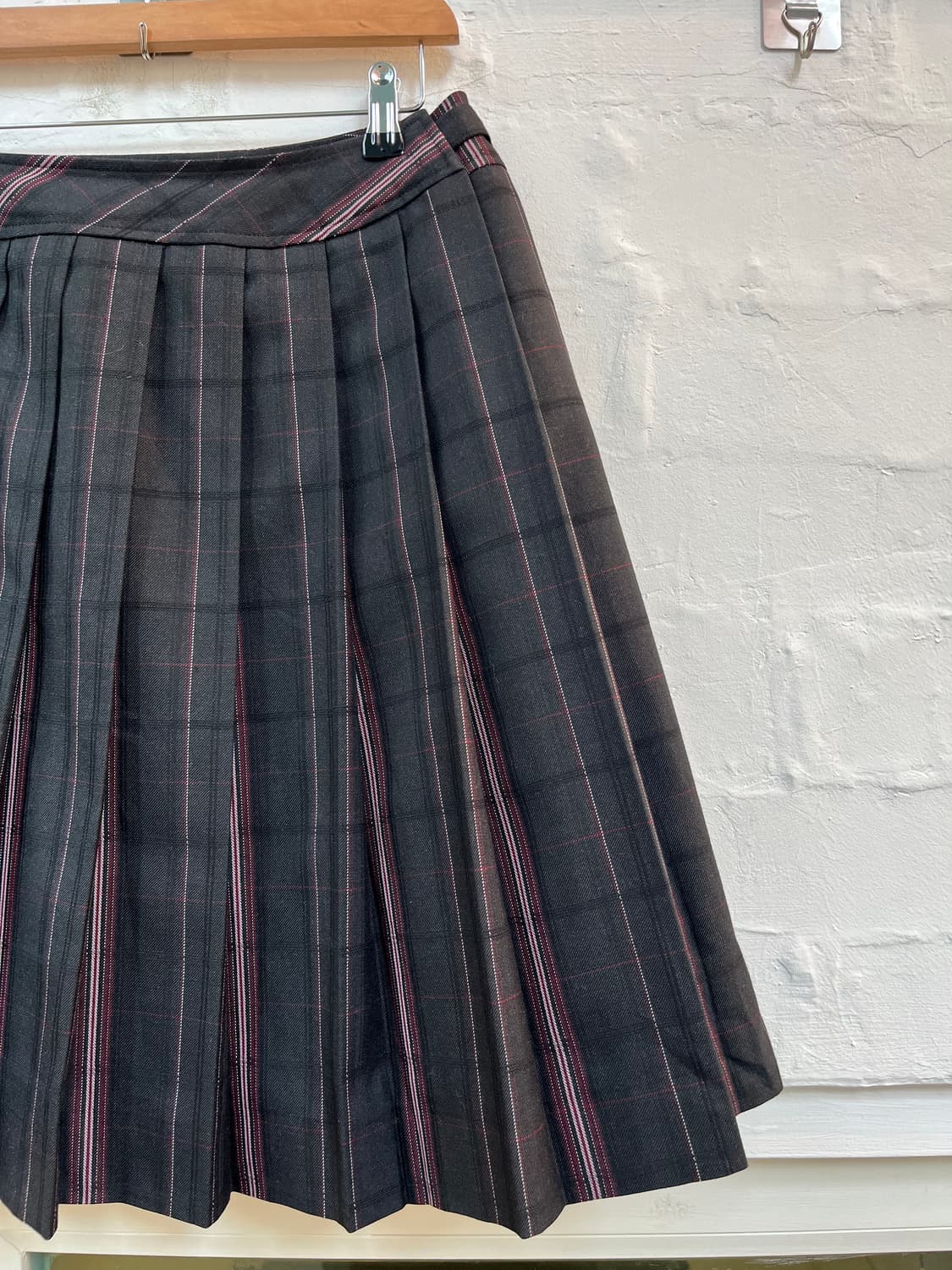 Tombow 일본 교복치마 울 체크 플리츠 스커트 상품이미지2