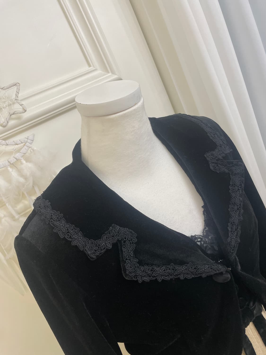 black lace velvet crop jacket 상품이미지9