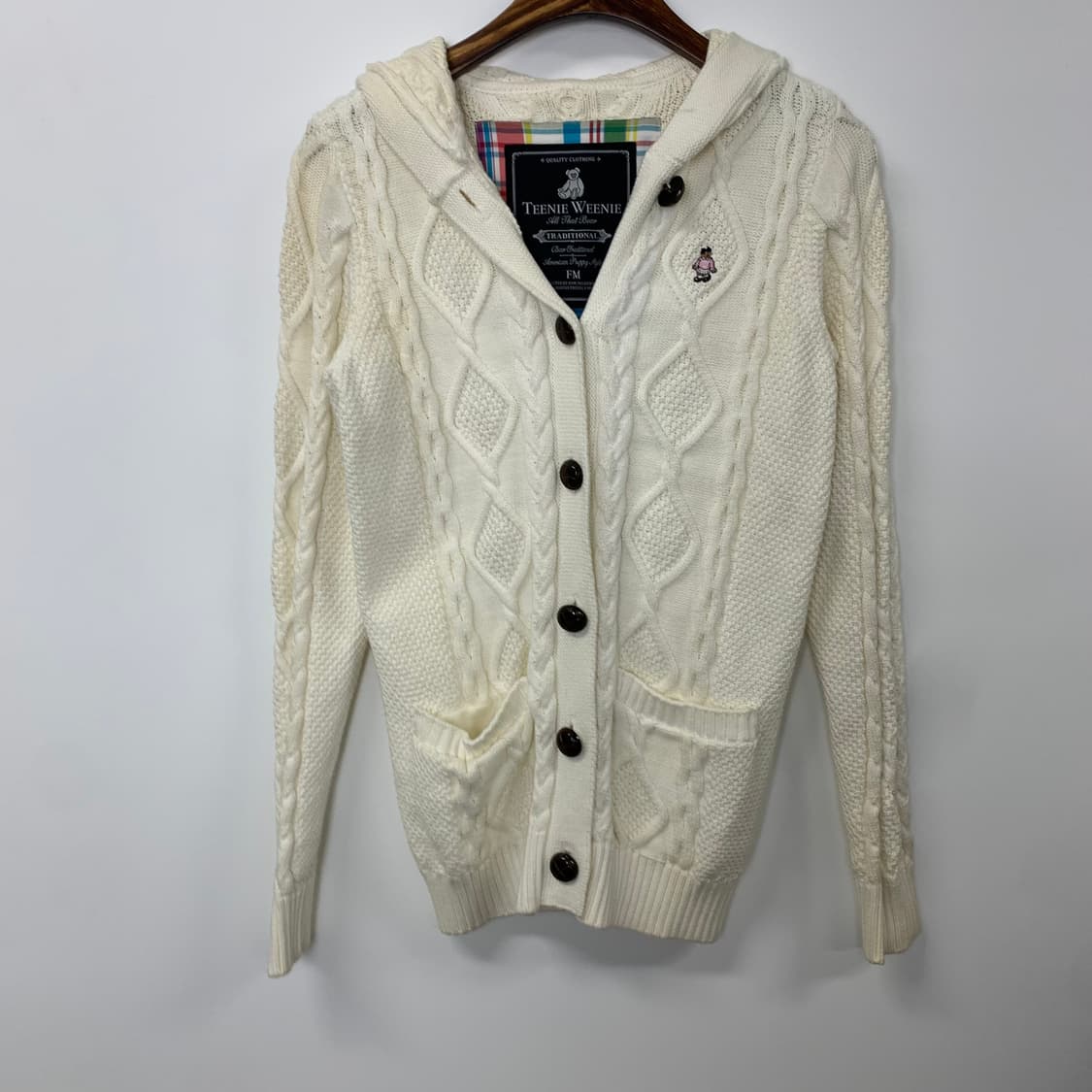 티니위니 케이블 니트 버튼 후드 가디건  상품이미지2