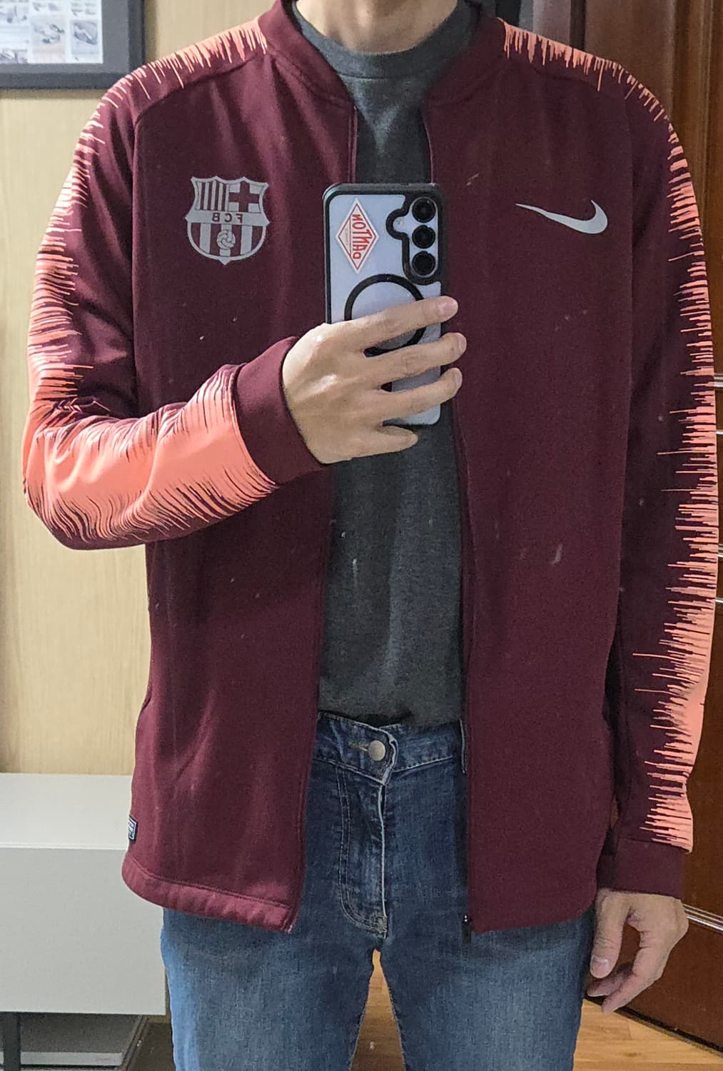 (착샷) 나이키 바르셀로나 유니폼 져지 트랙탑 드릴탑 18-19 상품이미지10