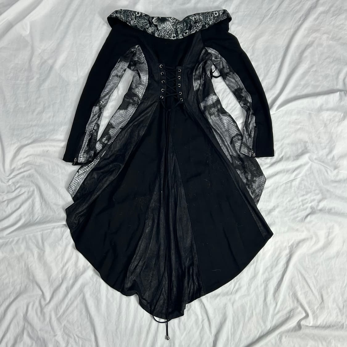 [qutie frash] 오리엔탈 고딕펑크 레이스업 집업 드레스 상품이미지2