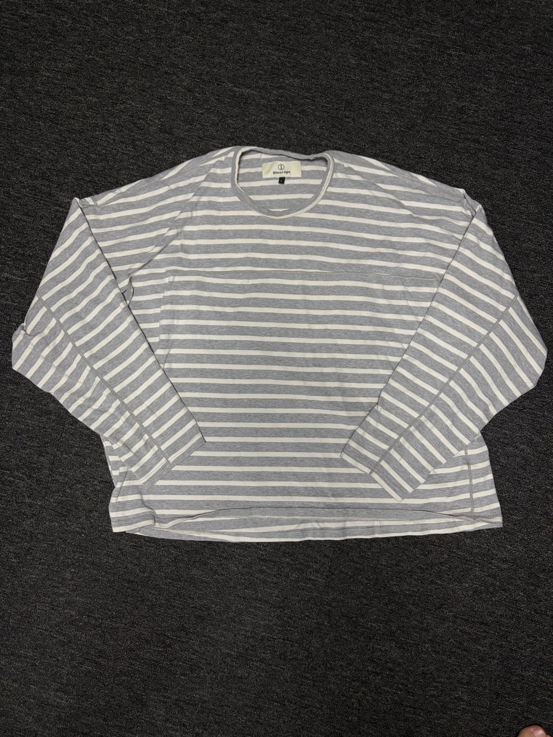 이얼즈어고 스트라이프 오버사이즈 티셔츠 (L) 상품이미지1