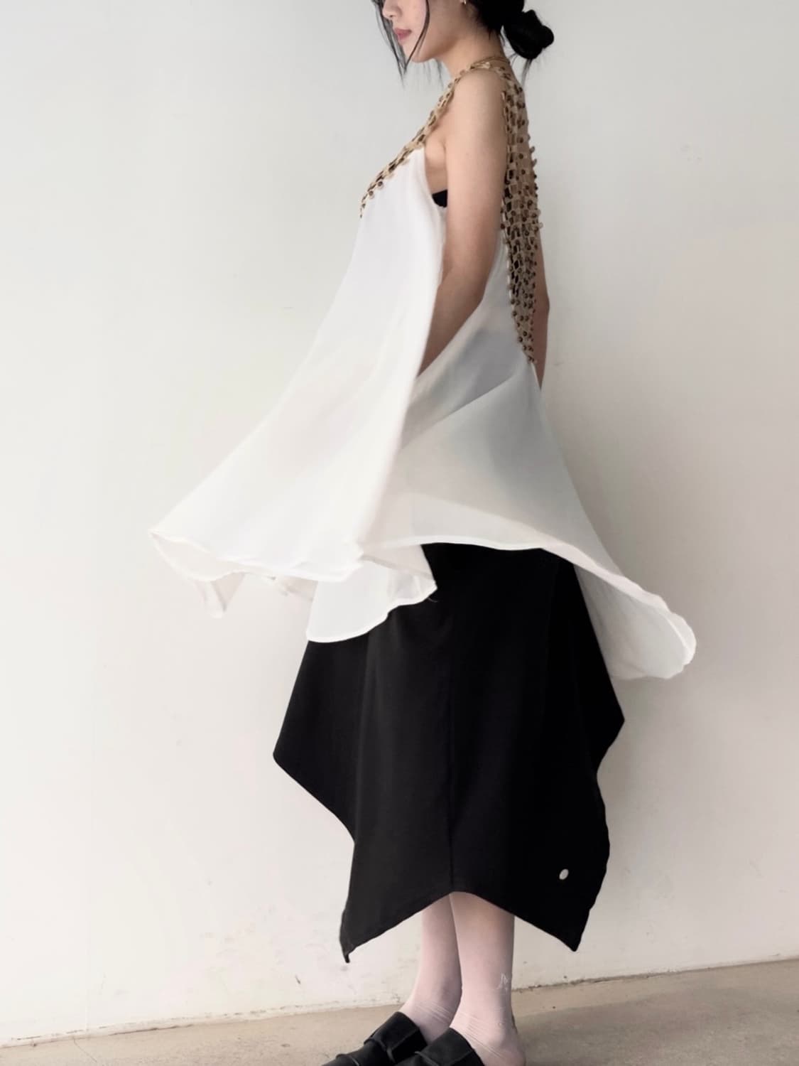 Aphrodite gold stud sheer top & ops 상품이미지6